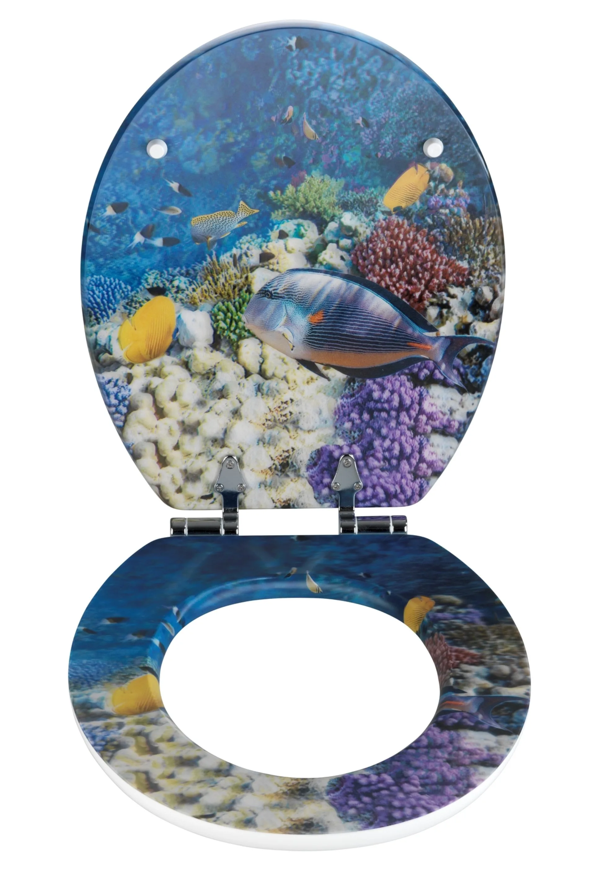 WENKO FISH WC-Sitz, mit 3D-Effekt, MDF, mit Absenkautomatik