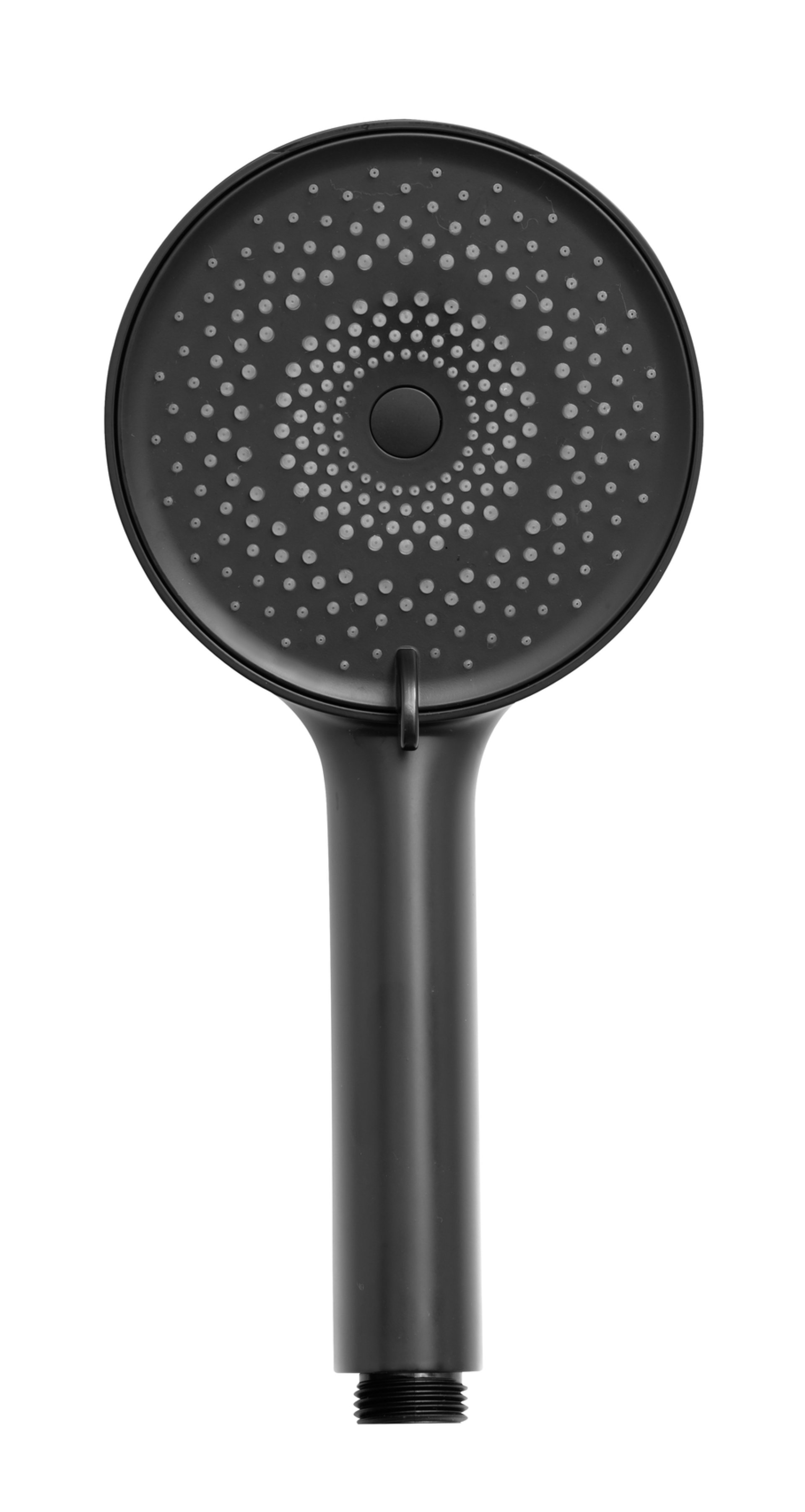 WENKO Duschkopf Ø 12 cm, Schwarz, mit Wassersparsystem, 3 verschiedene Wasserstrahlarten, 248 Düsen