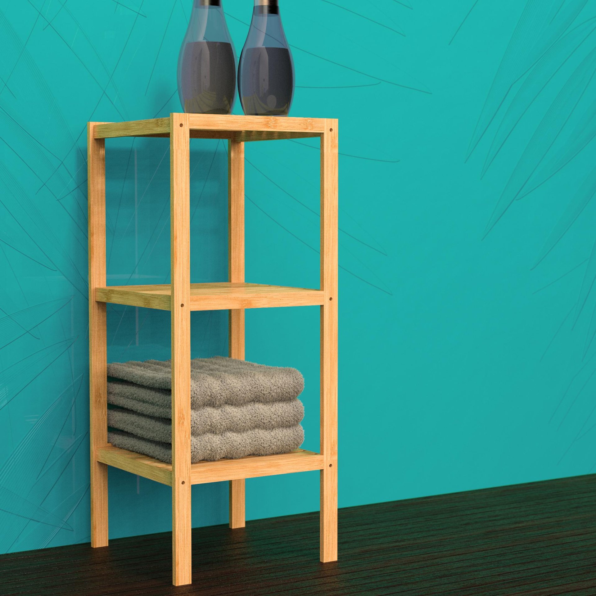 EISL BAMBUS Regal 34 cm breit, Braun, mit 3 Fächern