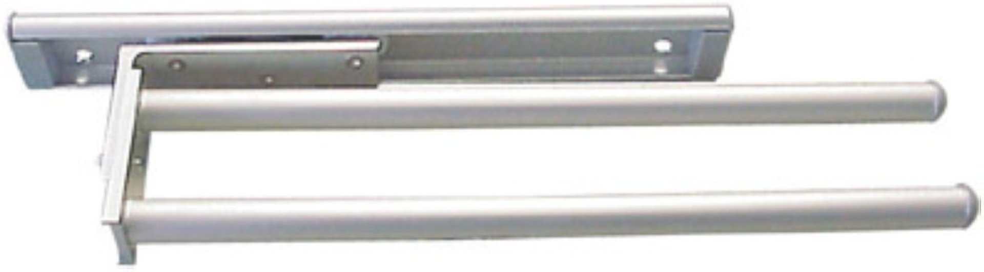 Fackelmann Handtuchhalter zweiarmig, Aluminium, Badmöbelmontage