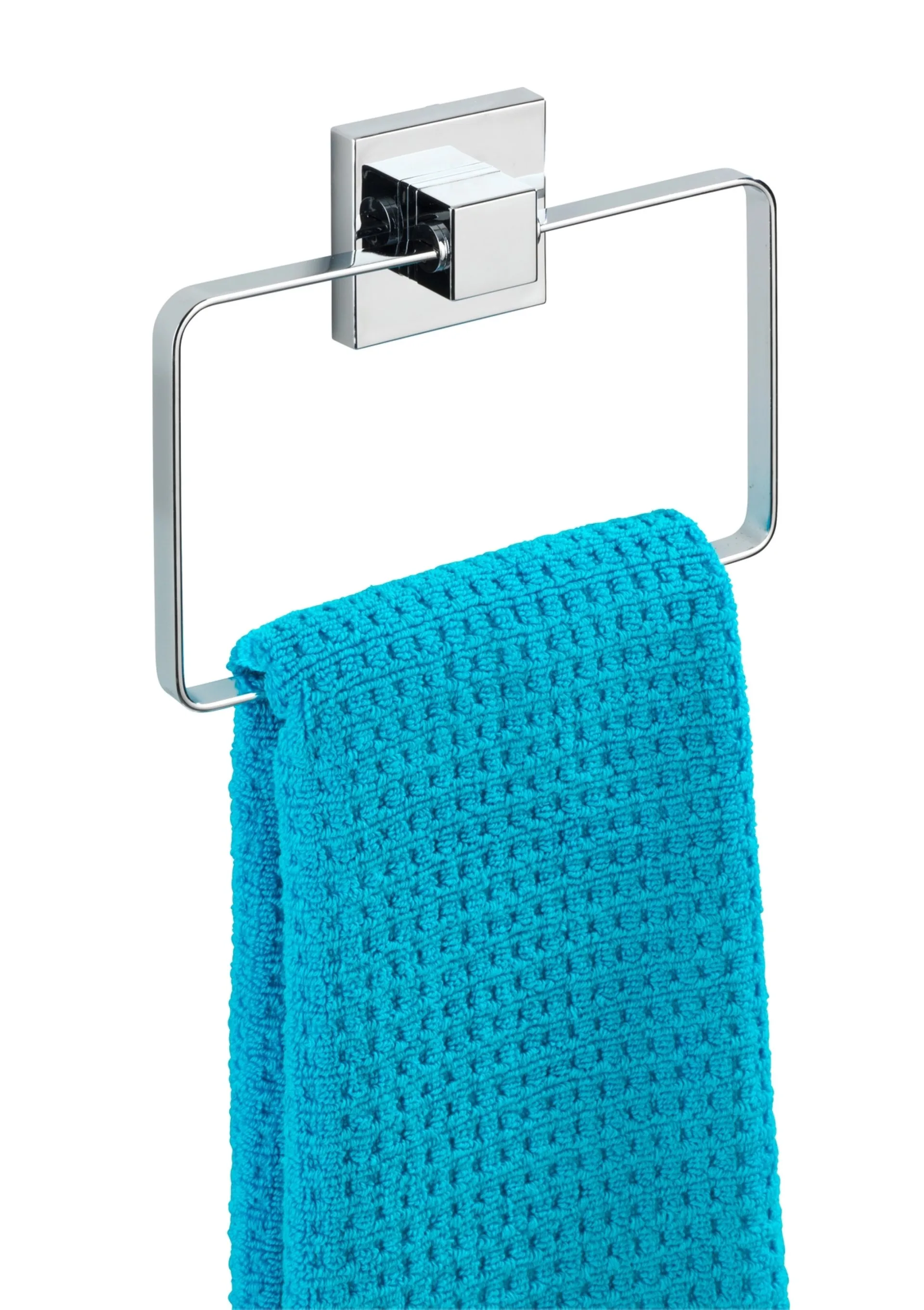 WENKO QUADRO Handtuchhalter, Edelstahl, Befestigen ohne bohren, Vacuum-Loc®