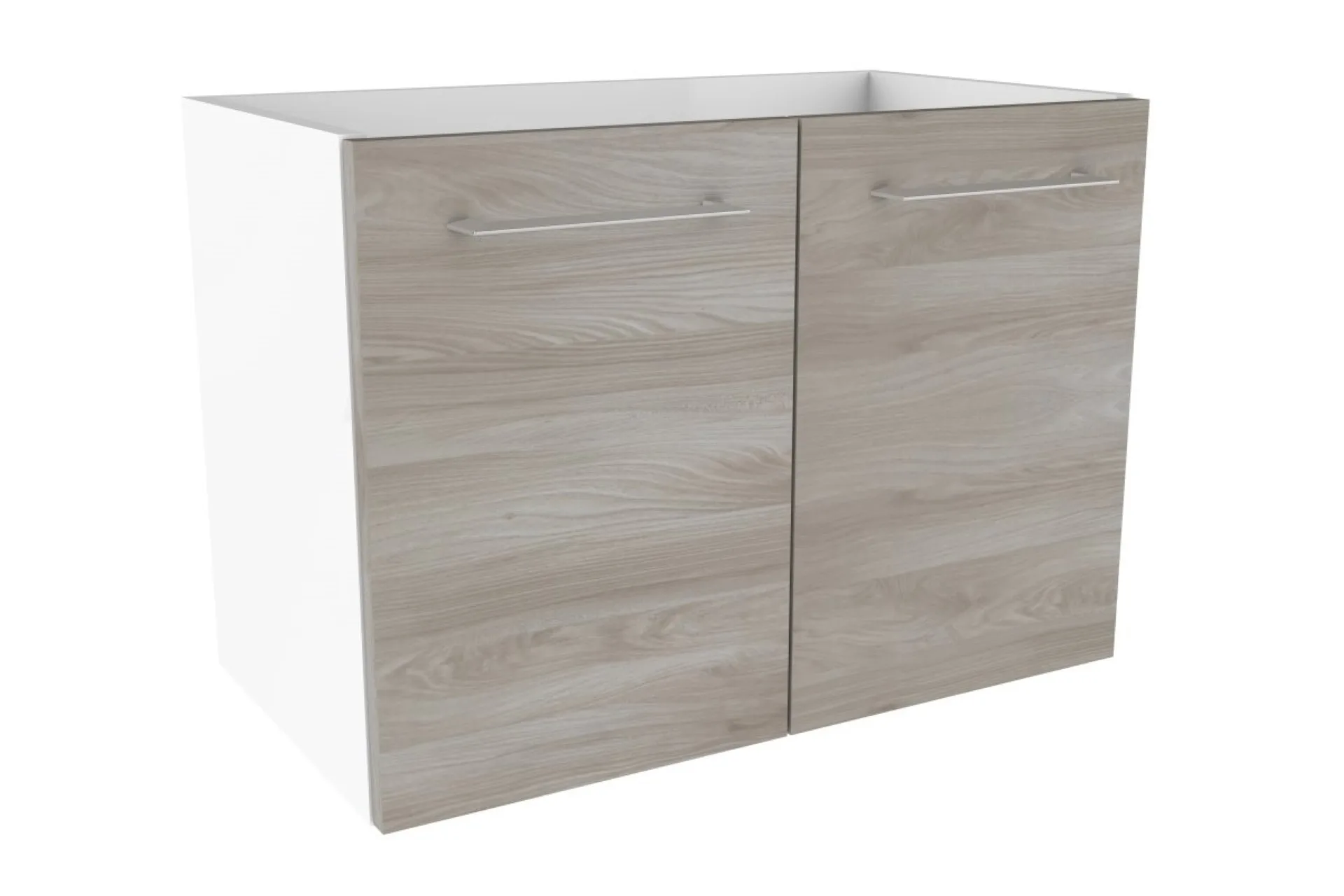FACKELMANN LIMA Waschbeckenunterschrank 59 cm breit, Braun/Weiß