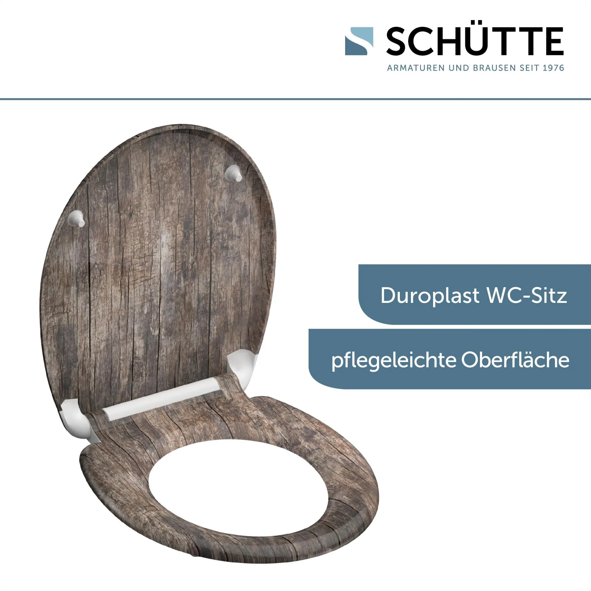 SCHÜTTE OLD WOOD WC-Sitz, Kunststoff, mit Absenkautomatik und Schnellverschluss