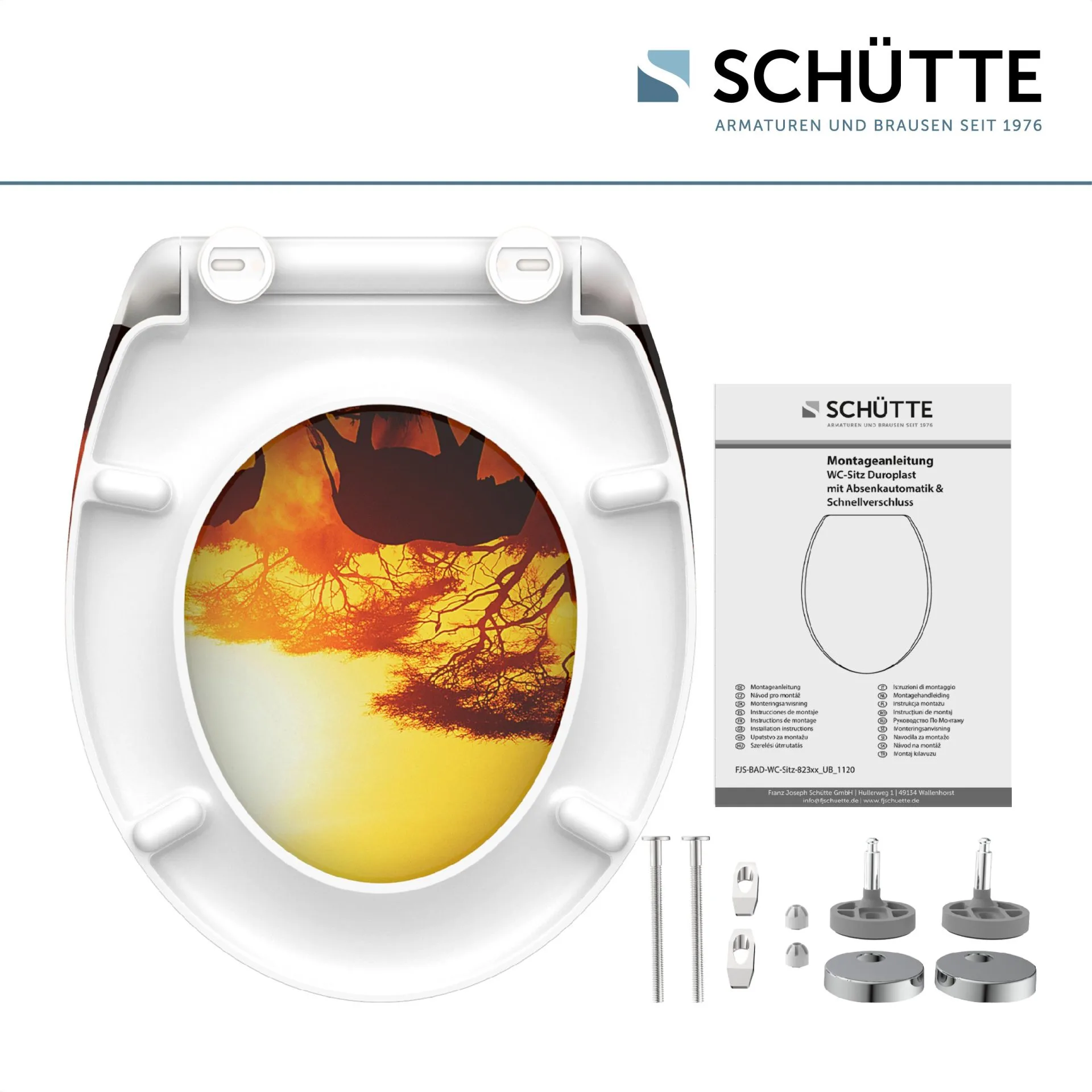 SCHÜTTE AFRICA WC-Sitz, Kunststoff, mit Absenkautomatik und Schnellverschluss