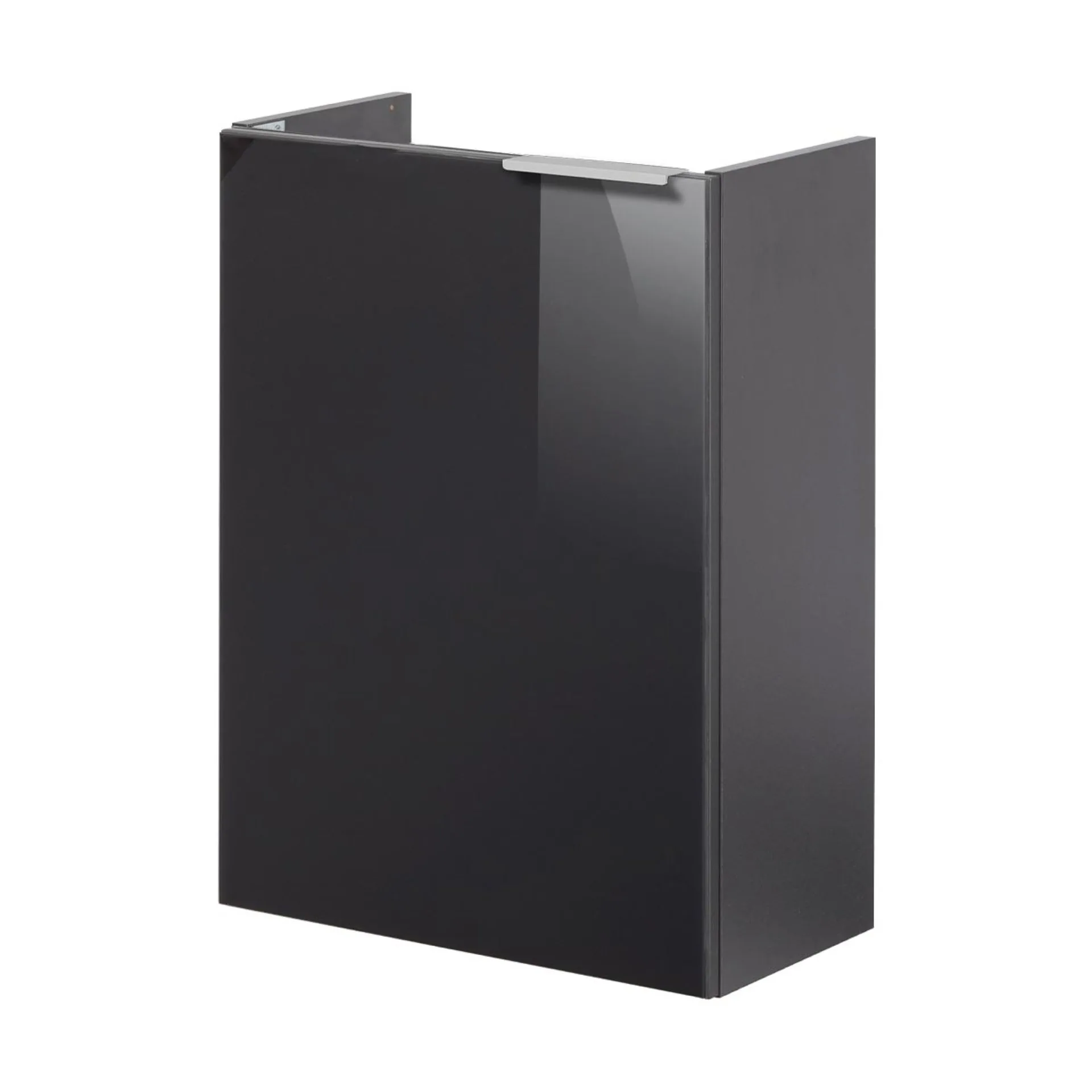 FACKELMANN SBC KARA Waschbeckenunterschrank Gäste WC 45 cm breit, Anthrazit, Türanschlag links