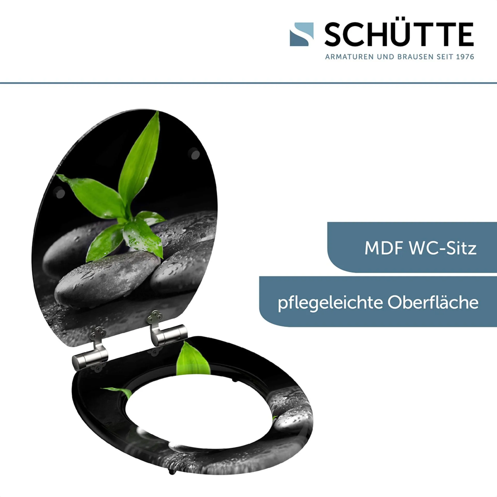 Schütte DARK STONES AND BAMBOO WC-Sitz, mit Absenkautomatik