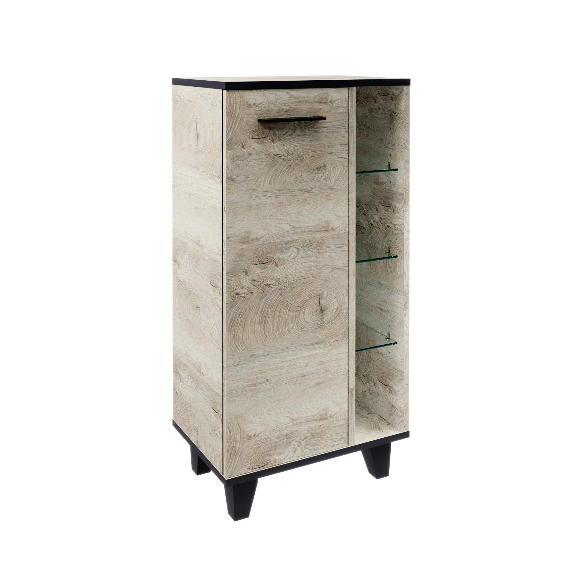 FACKELMANN TE-A Midischrank 47 cm breit, Braun hell, mit Füßen