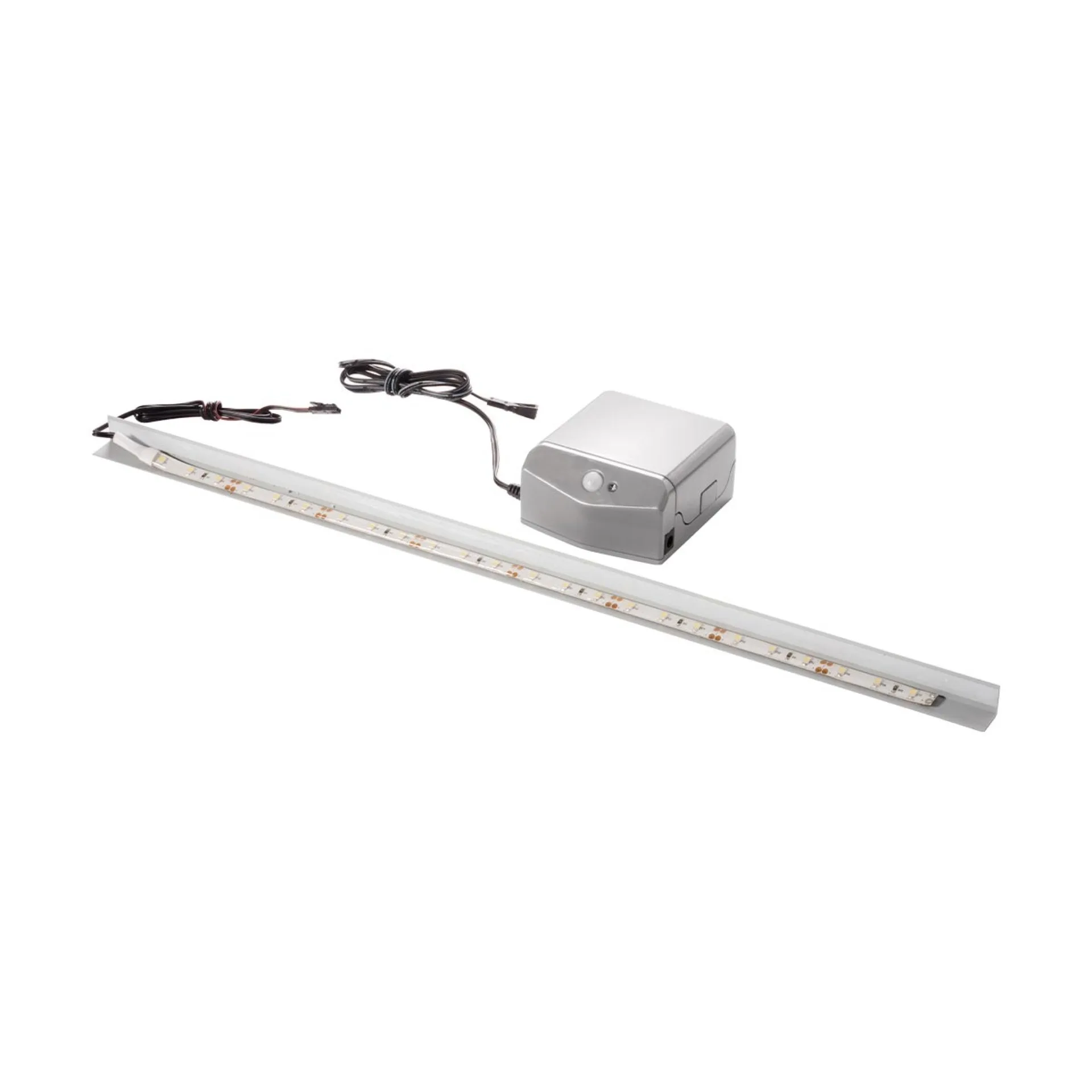 FACKELMANN SBC KARA Gäste WC Waschtisch Set 45 cm breit, Weiß, Waschbecken Glas Weiß, Türanschlag rechts + Waschbeckenbeleuchtung