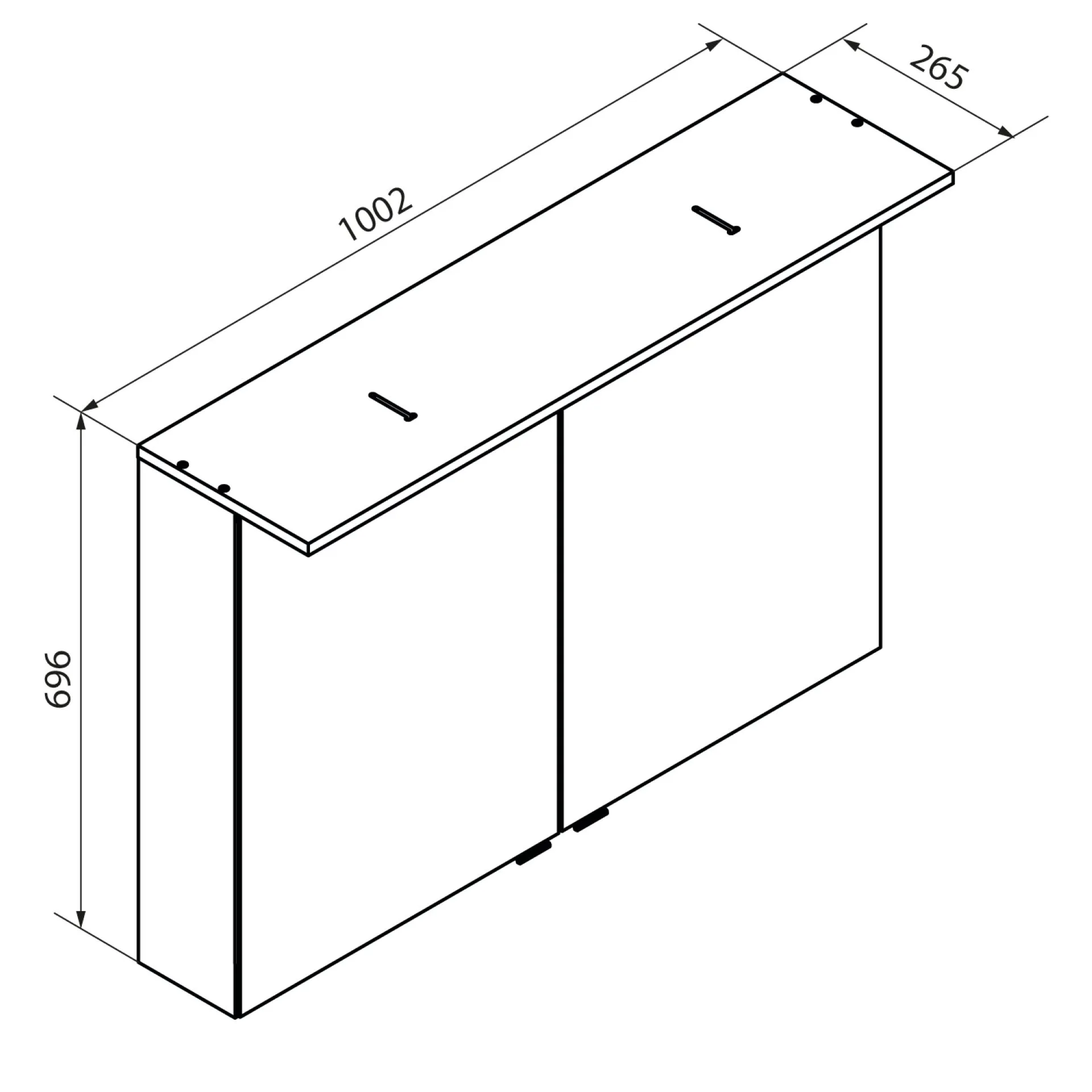 FACKELMANN FLAIR LED Spiegelschrank 100 cm breit, Weiß/Anthrazit
