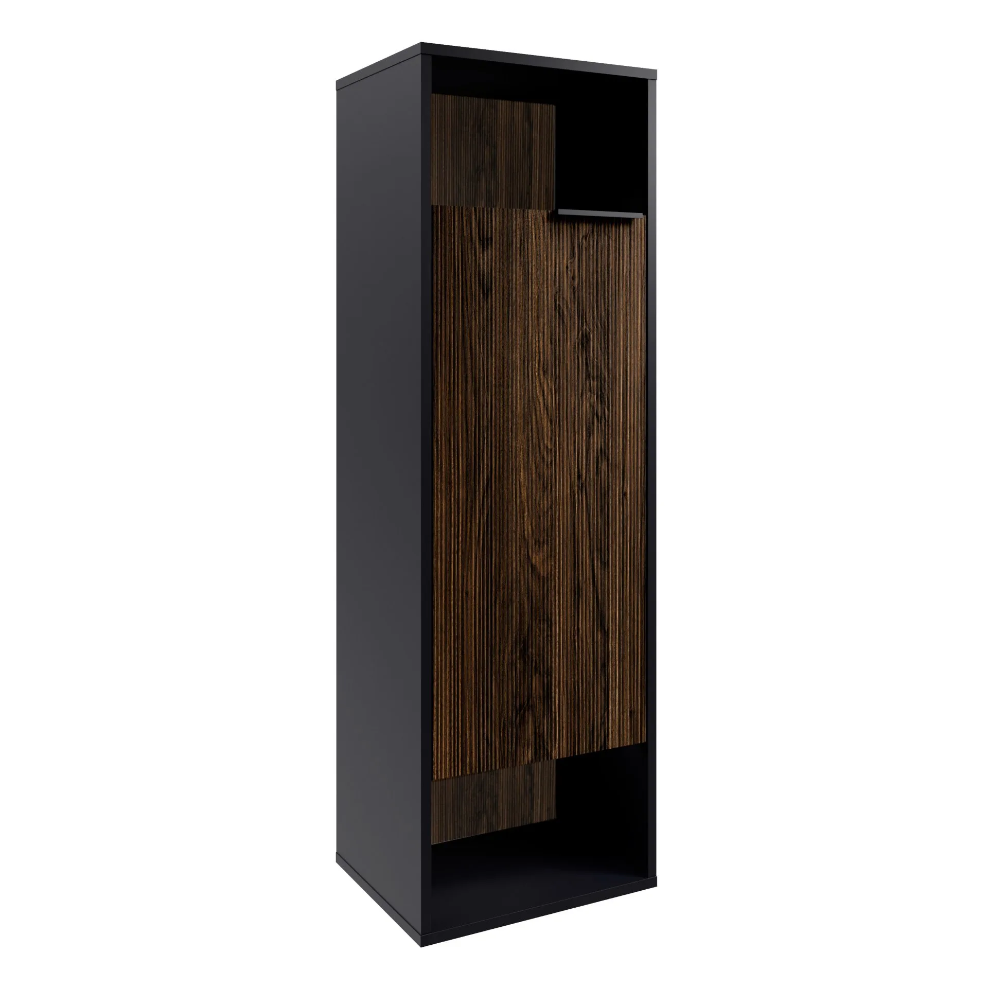 FACKELMANN B.PARIS Midischrank 40 cm breit, Braun Dunkel/Schwarz, Türanschlag links