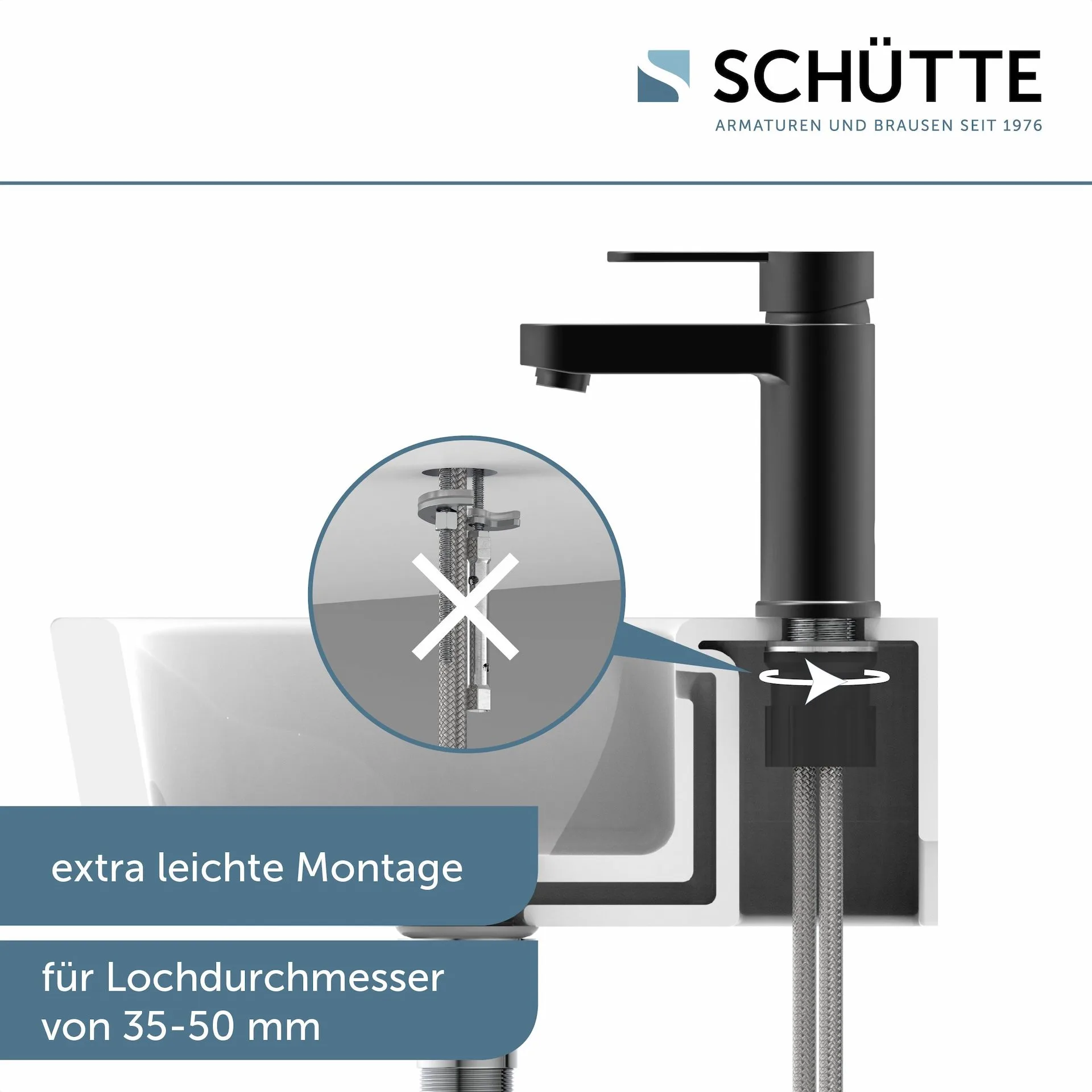 Schütte ELEPHANT Waschtischarmatur, Schwarz matt
