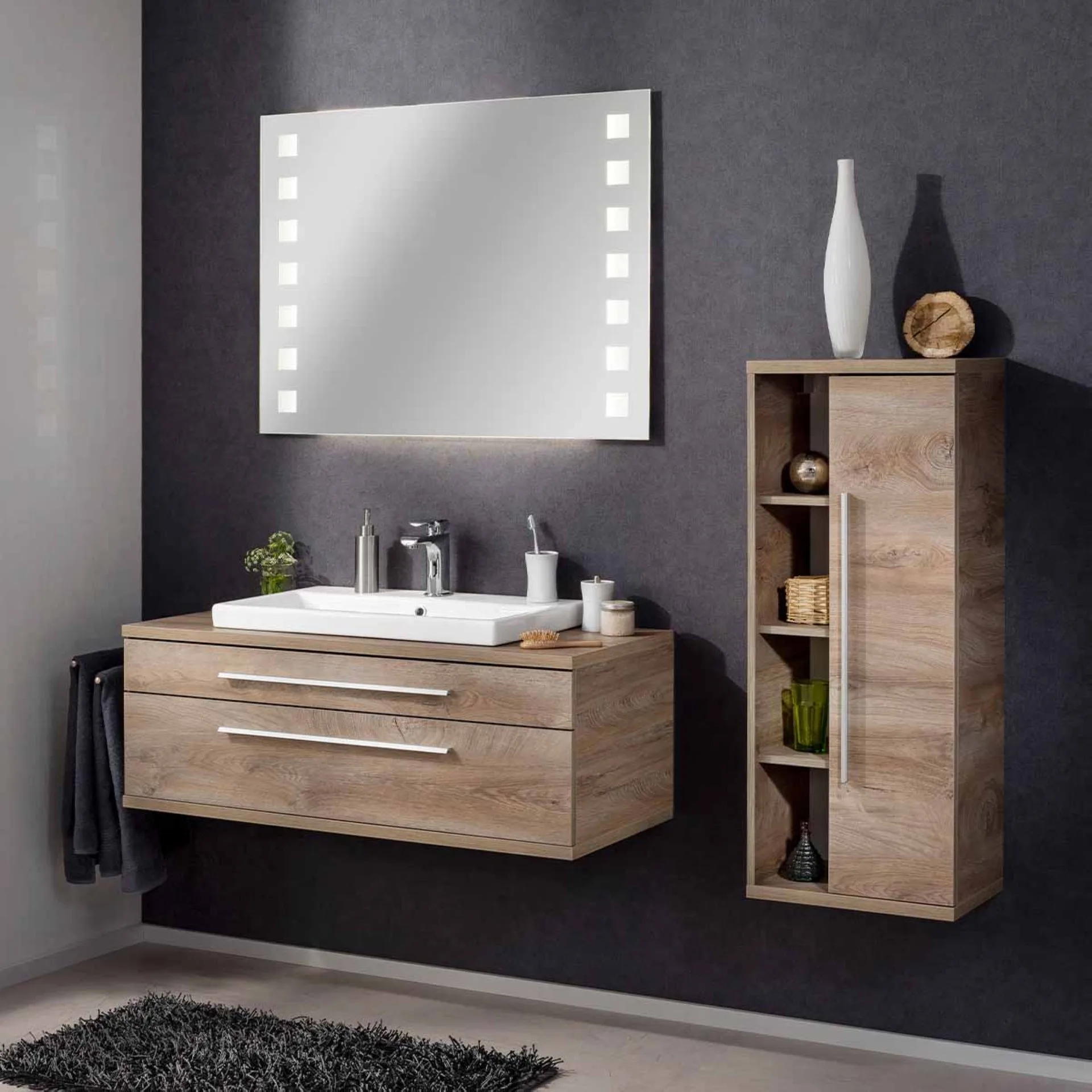 FACKELMANN STANFORD Midischrank 42 cm breit, Braun hell, Türanschlag rechts