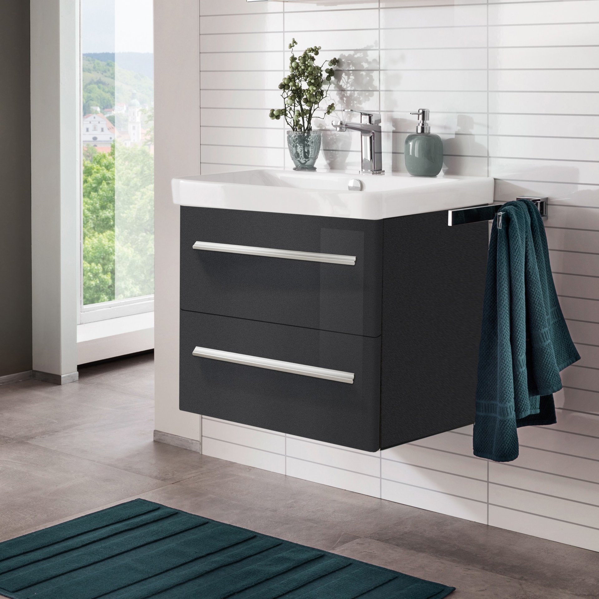 Lanzet K8 Waschtischunterschrank 56 cm Anthrazit