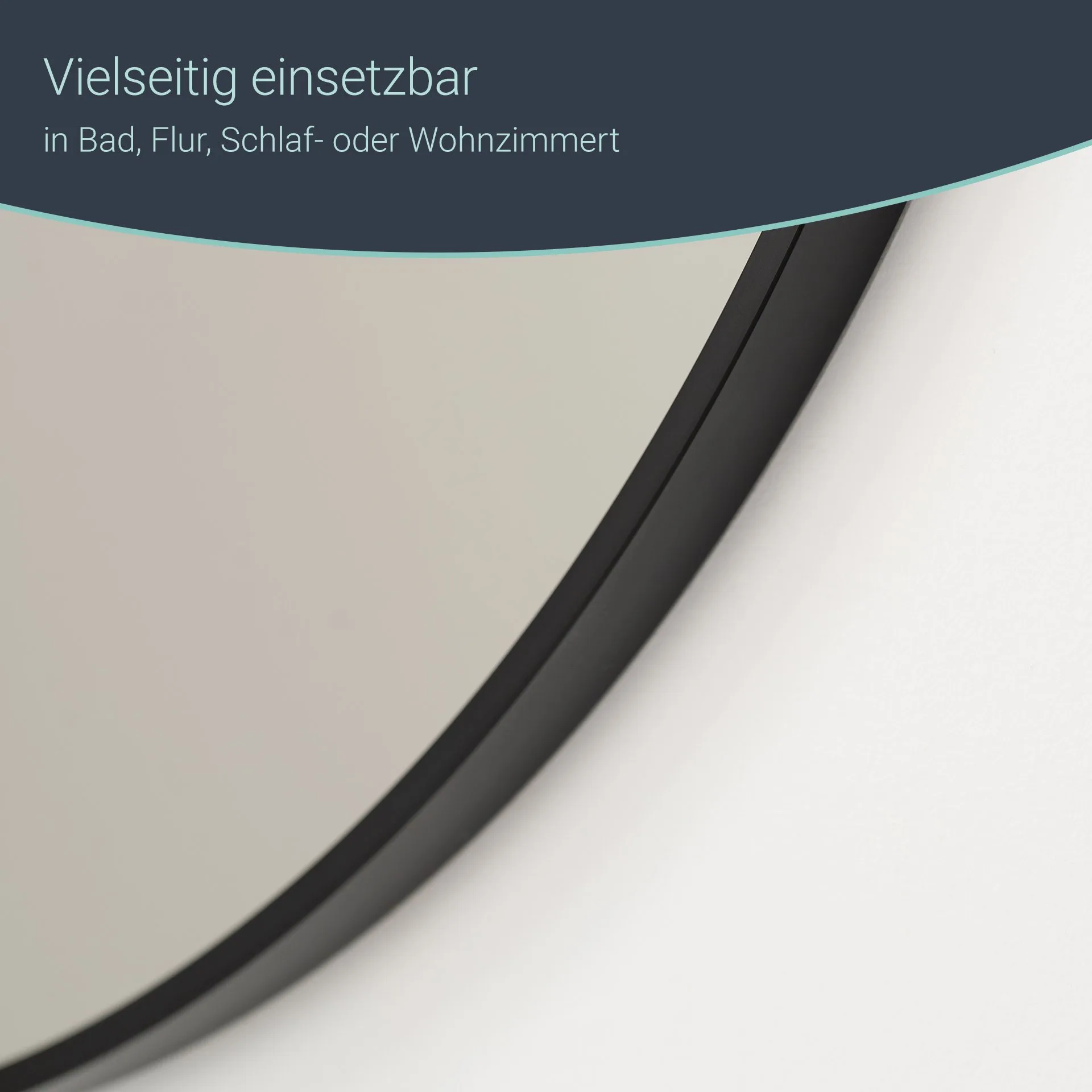 BADEDU IMPERO Spiegel Ø 80 cm, Schwarz, rund