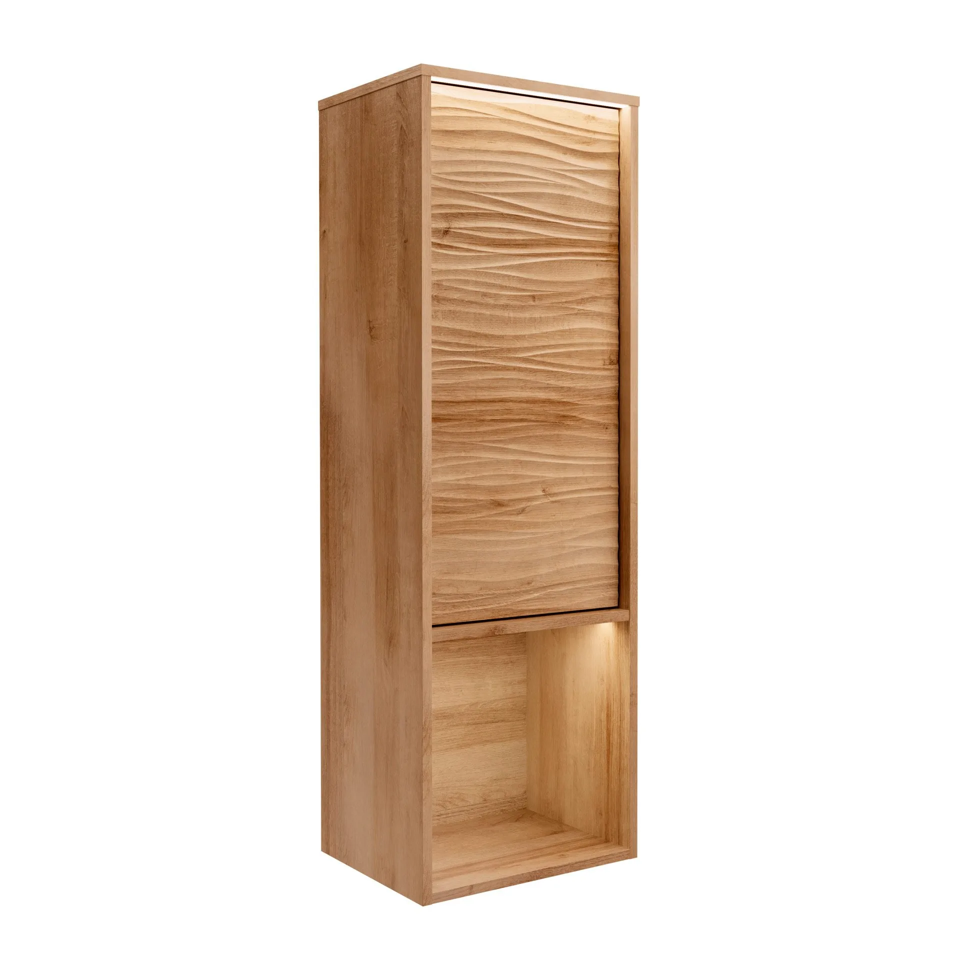 LANZET DUNE Midischrank 40,3 cm breit, Braun hell, inkl. LED Beleuchtung