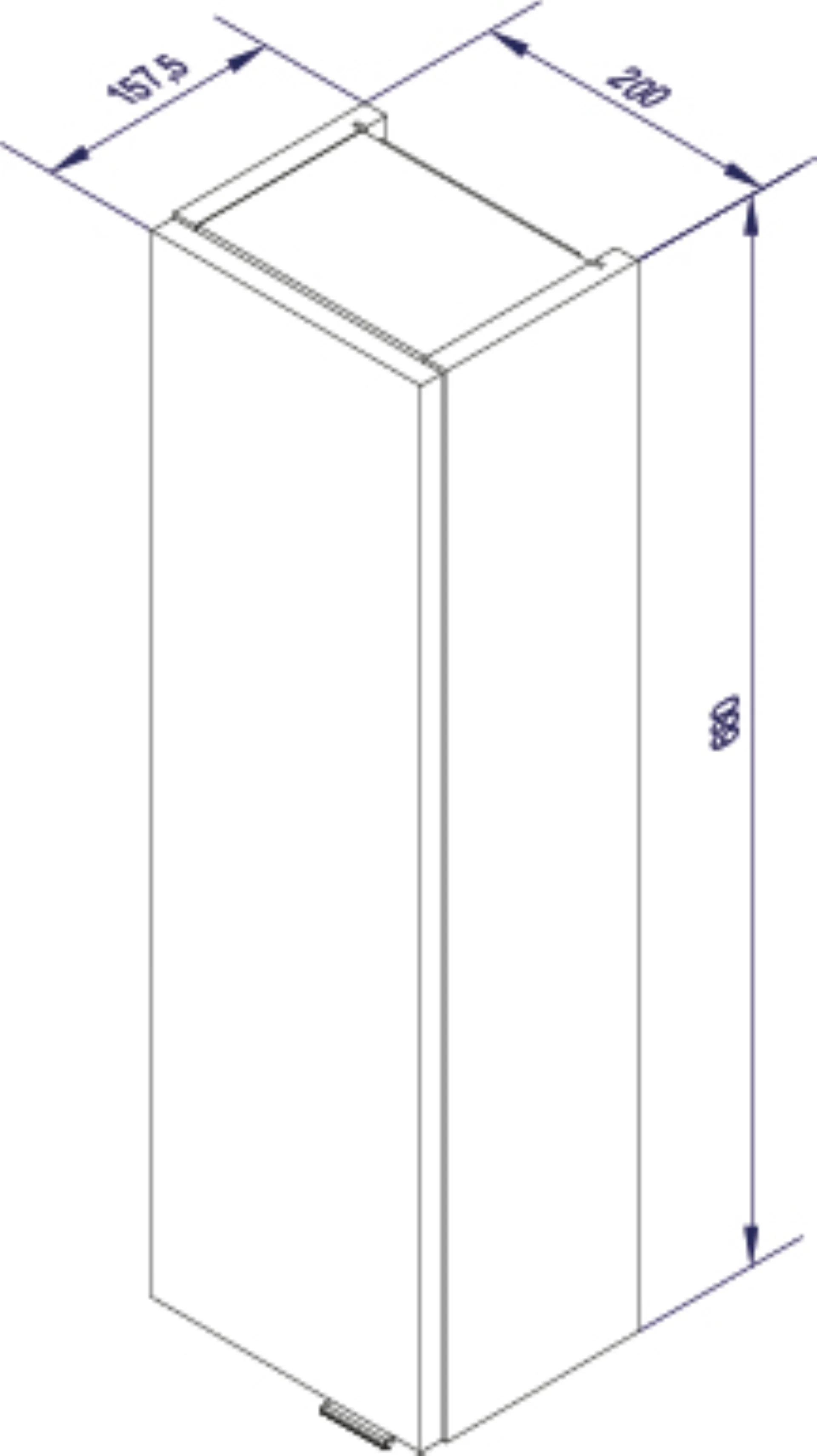 FACKELMANN LUXOR Hängeschrank 20 cm breit, Weiß/Braun hell, Türanschlag links