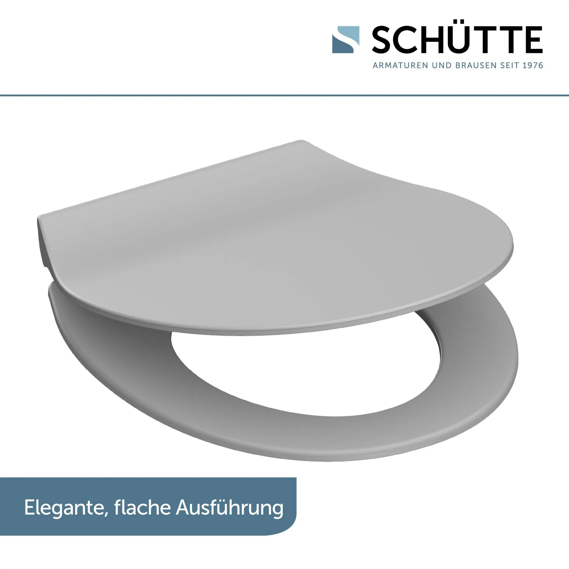 SCHÜTTE SLIM GREY WC-Sitz, Kunststoff, mit Absenkautomatik und Schnellverschluss