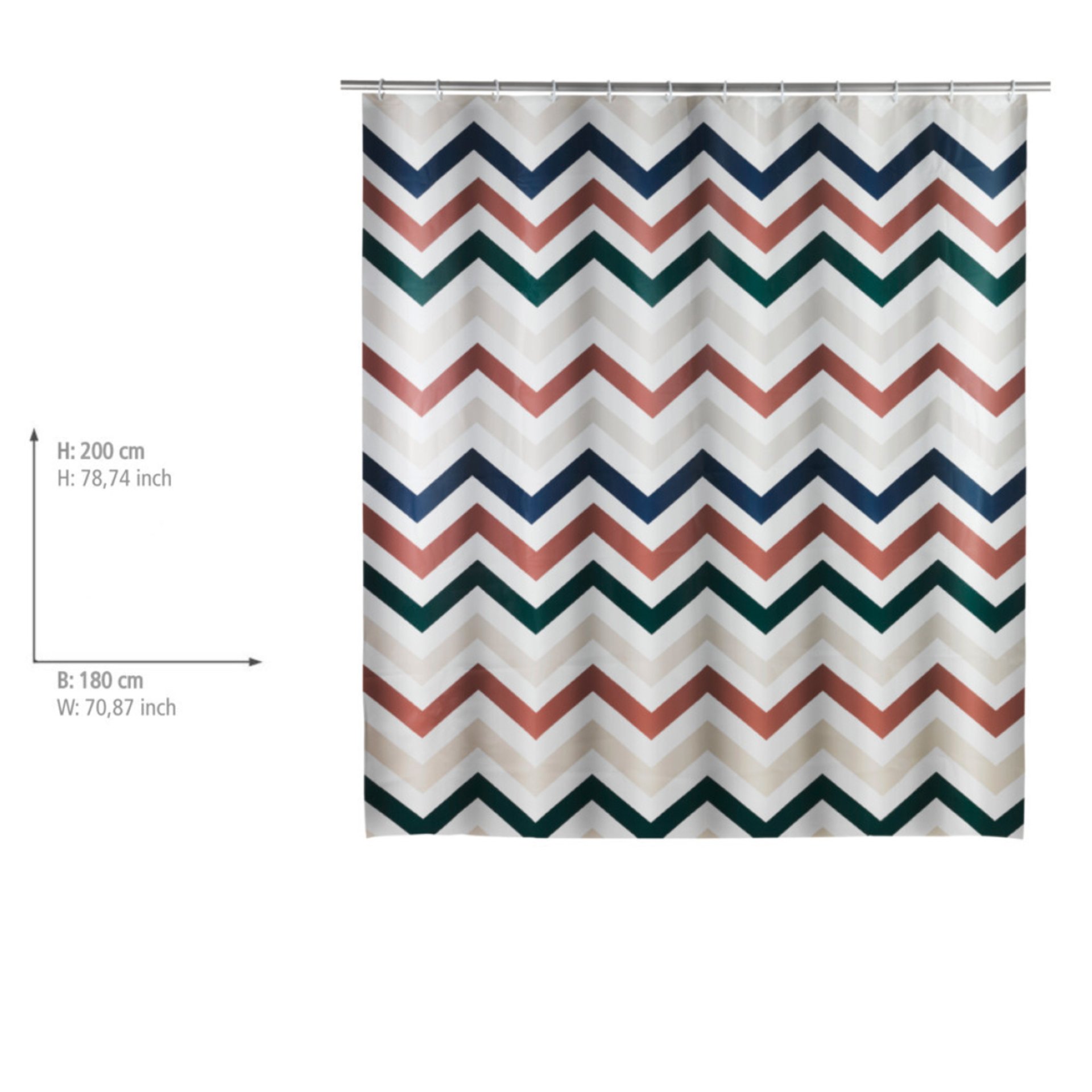 WENKO AGROPOLI Duschvorhang 180 x 200 cm