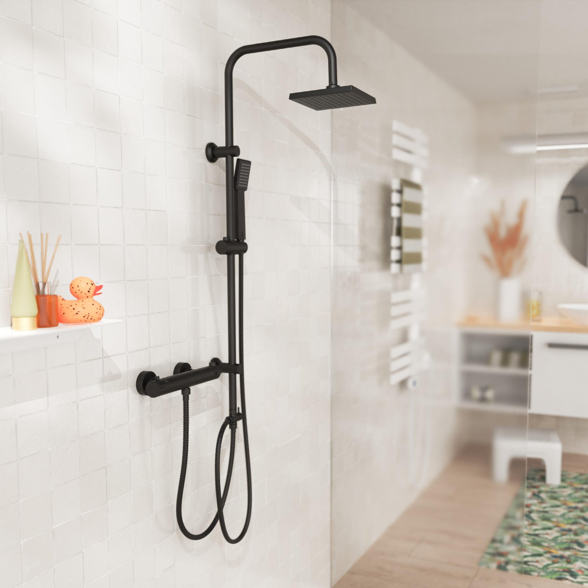 EISL CLAUDIO Duschthermostat, Schwarz matt