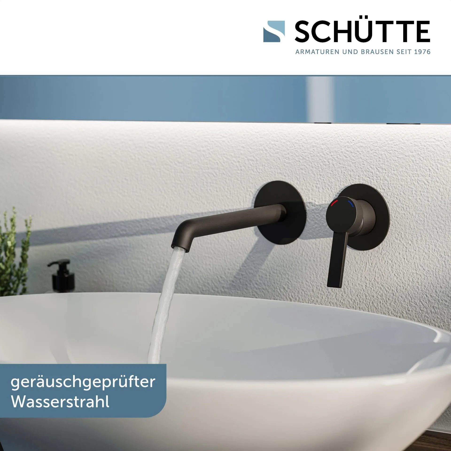 SCHÜTTE LOS ANGELES Waschtischarmatur, Schwarz matt, für Wandmontage