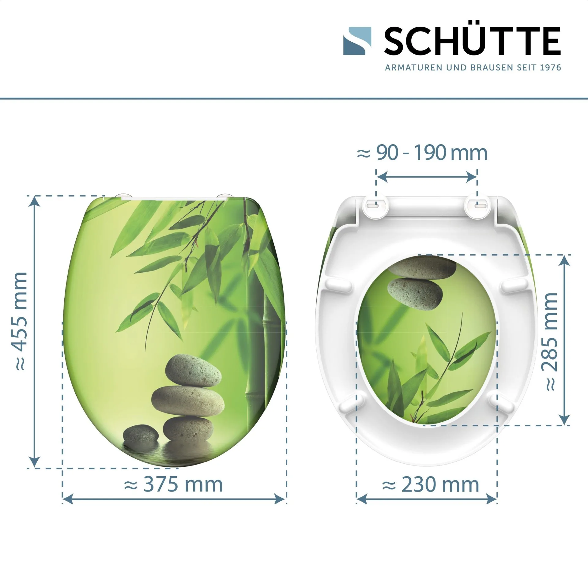 SCHÜTTE GREEN GARDEN WC-Sitz, Kunststoff, mit Absenkautomatik und Schnellverschluss