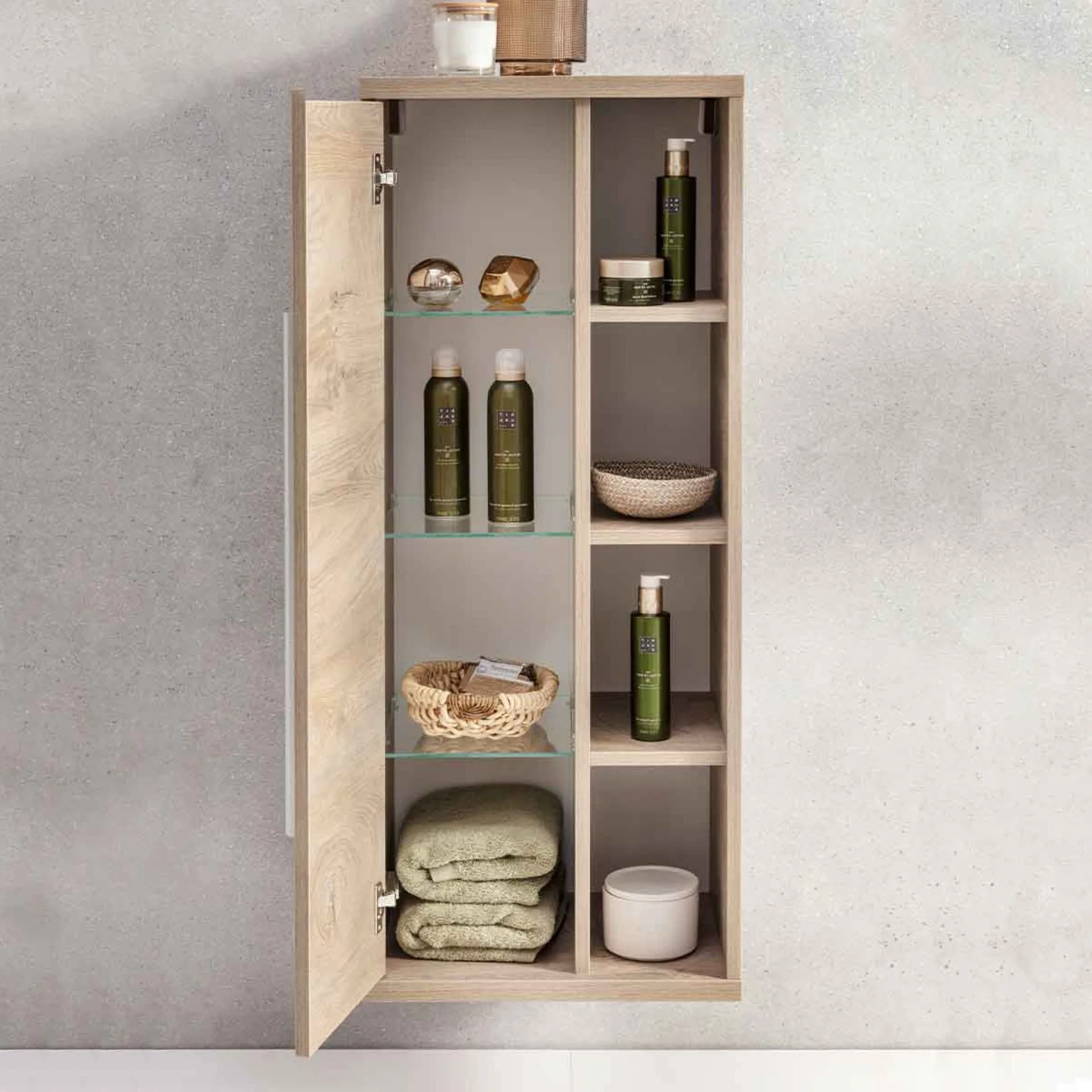 FACKELMANN STANFORD Midischrank 42 cm breit, Braun hell, Türanschlag links