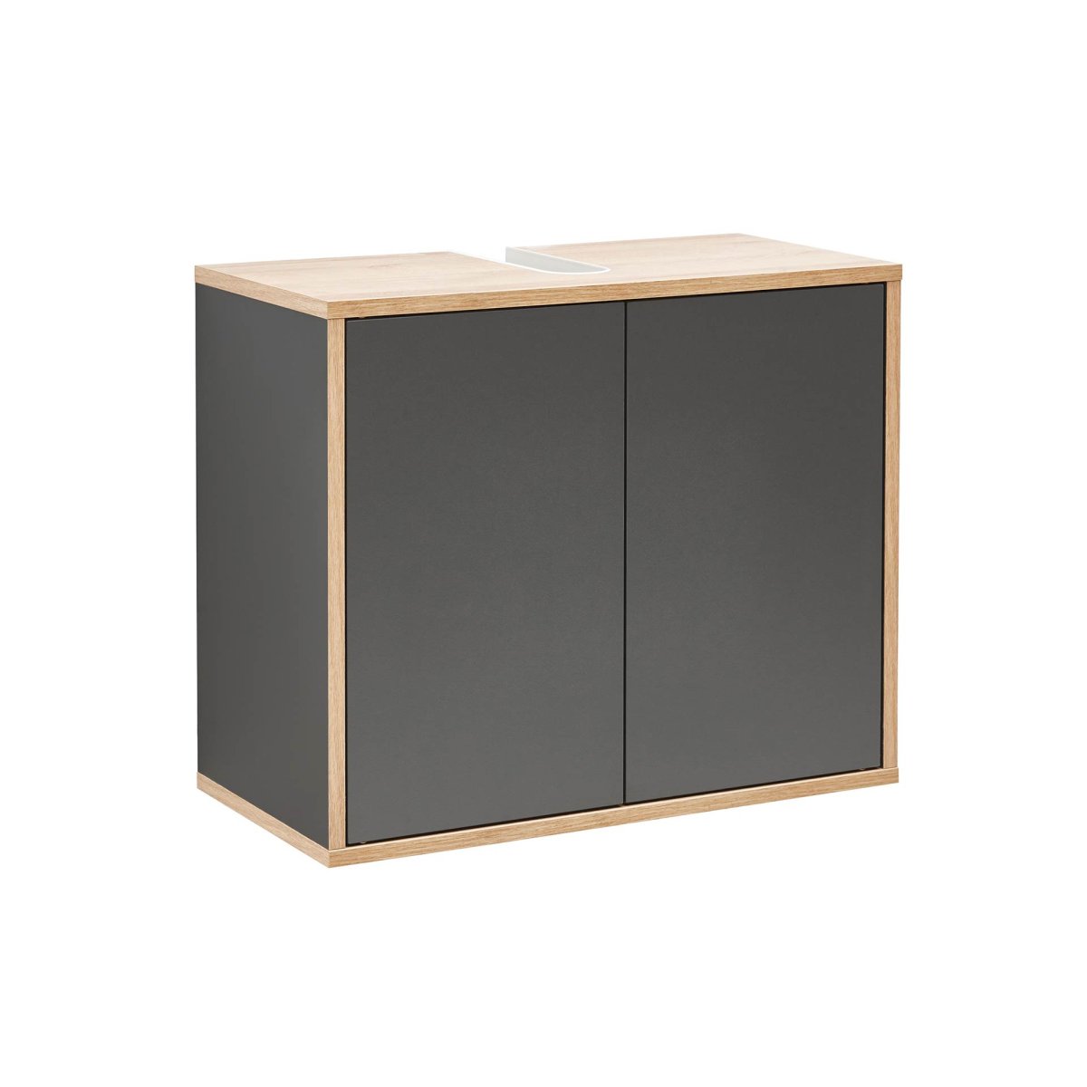 Fackelmann FINN Waschbeckenunterschrank 60 cm, Braun hell/Anthrazit