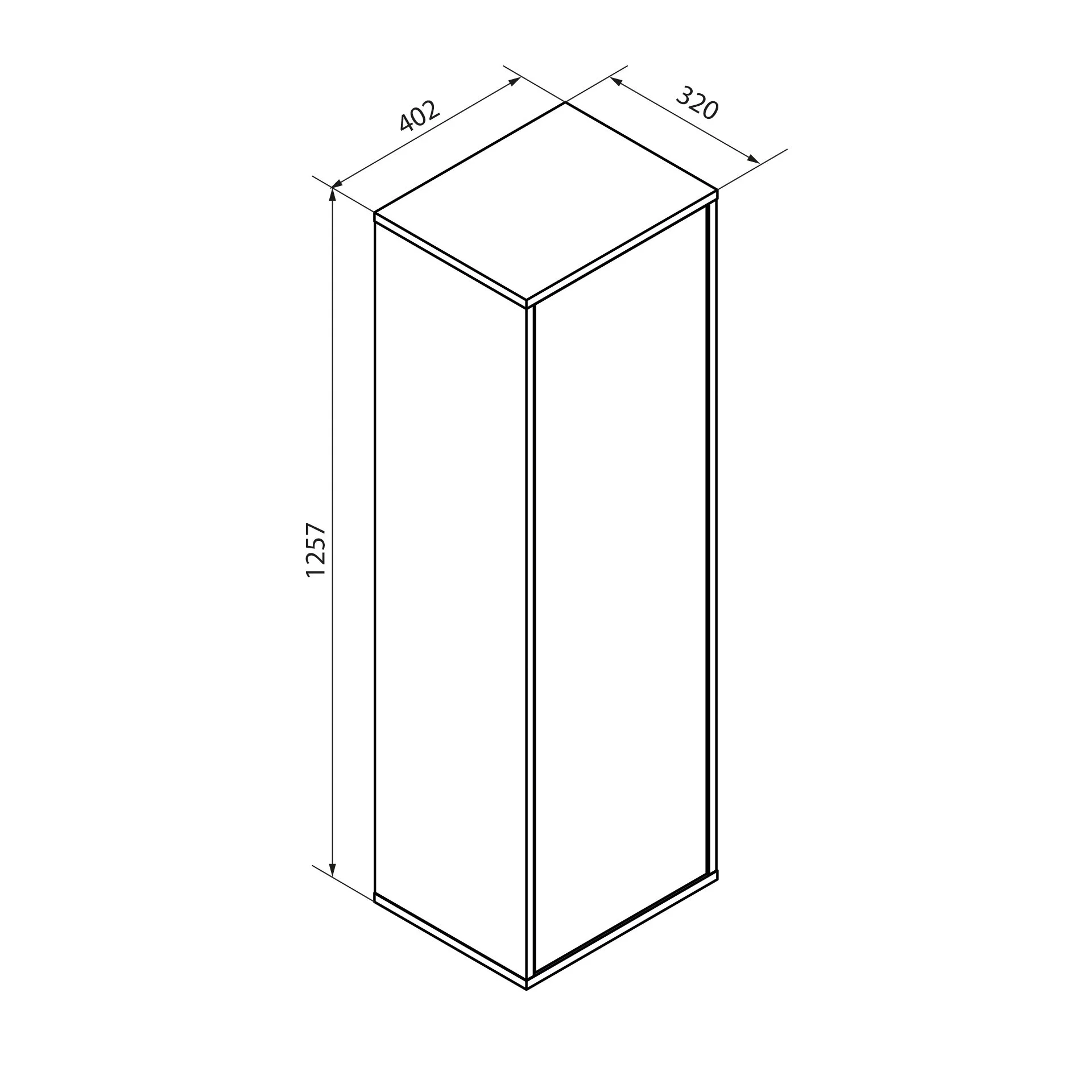 FACKELMANN VITA Midischrank 40 cm breit, Braun hell, Türanschlag links