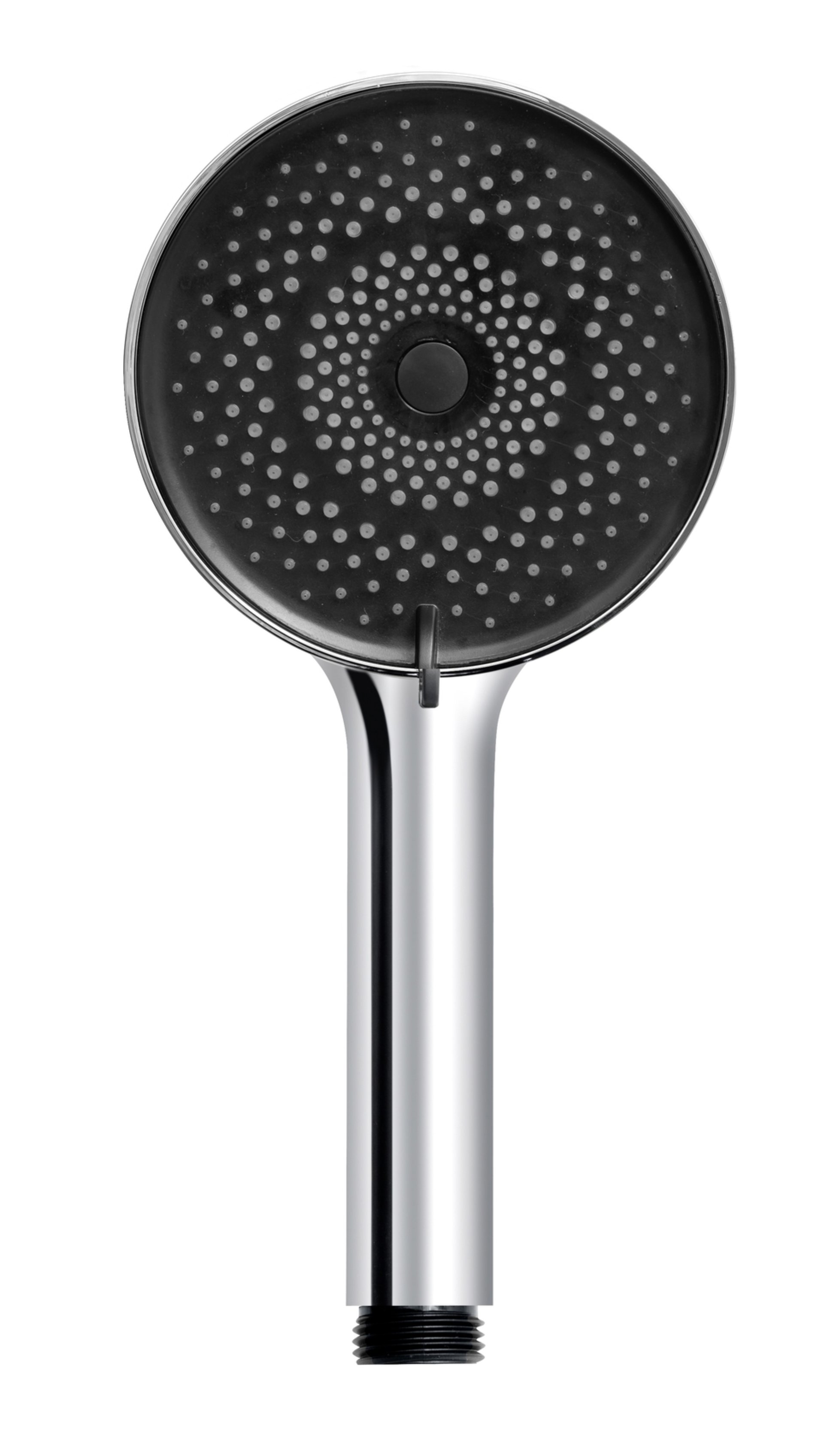 WENKO Duschkopf Ø 12 cm, Chrom/Schwarz, mit Wassersparsystem, 3 verschiedene Wasserstrahlarten