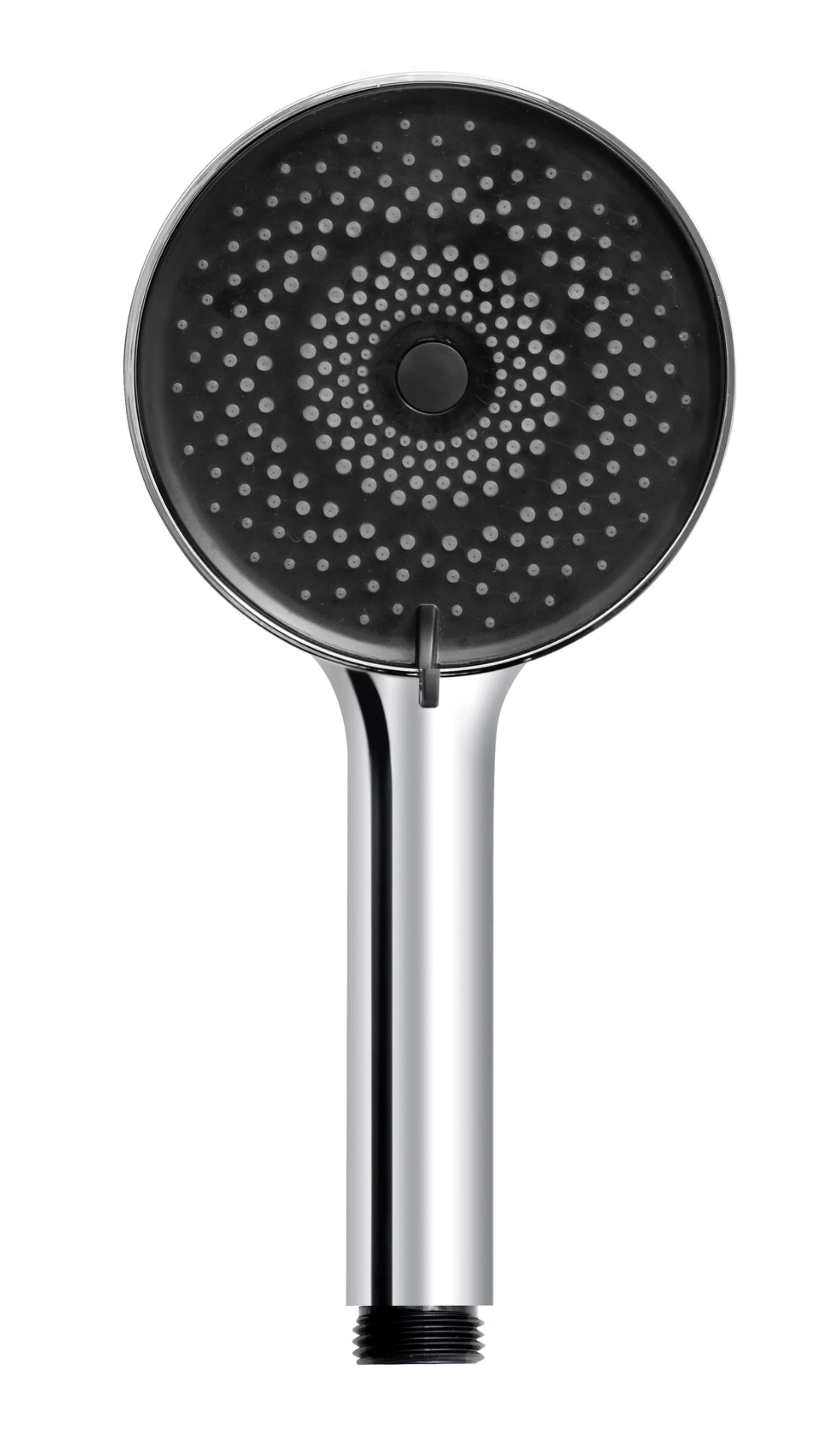 WENKO Duschkopf Ø 12 cm, Chrom/Schwarz, mit Wassersparsystem, 3 verschiedene Wasserstrahlarten