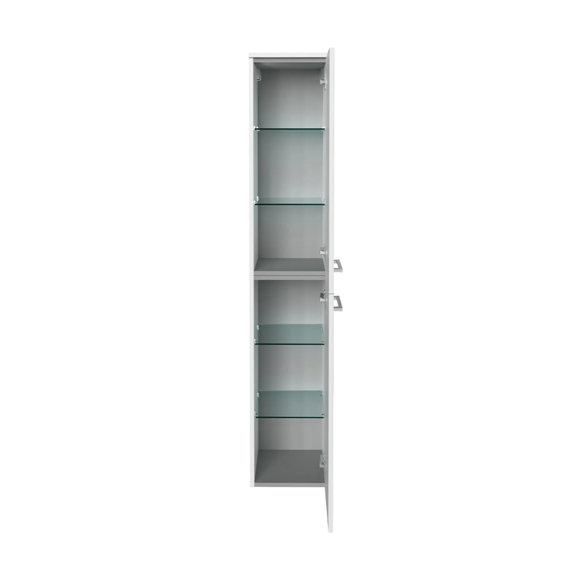 FACKELMANN B.STYLE Badmöbel Set 5-teilig 83 cm breit, Weiß + LED Spiegel + Doppel Midischrank + Hochschrank