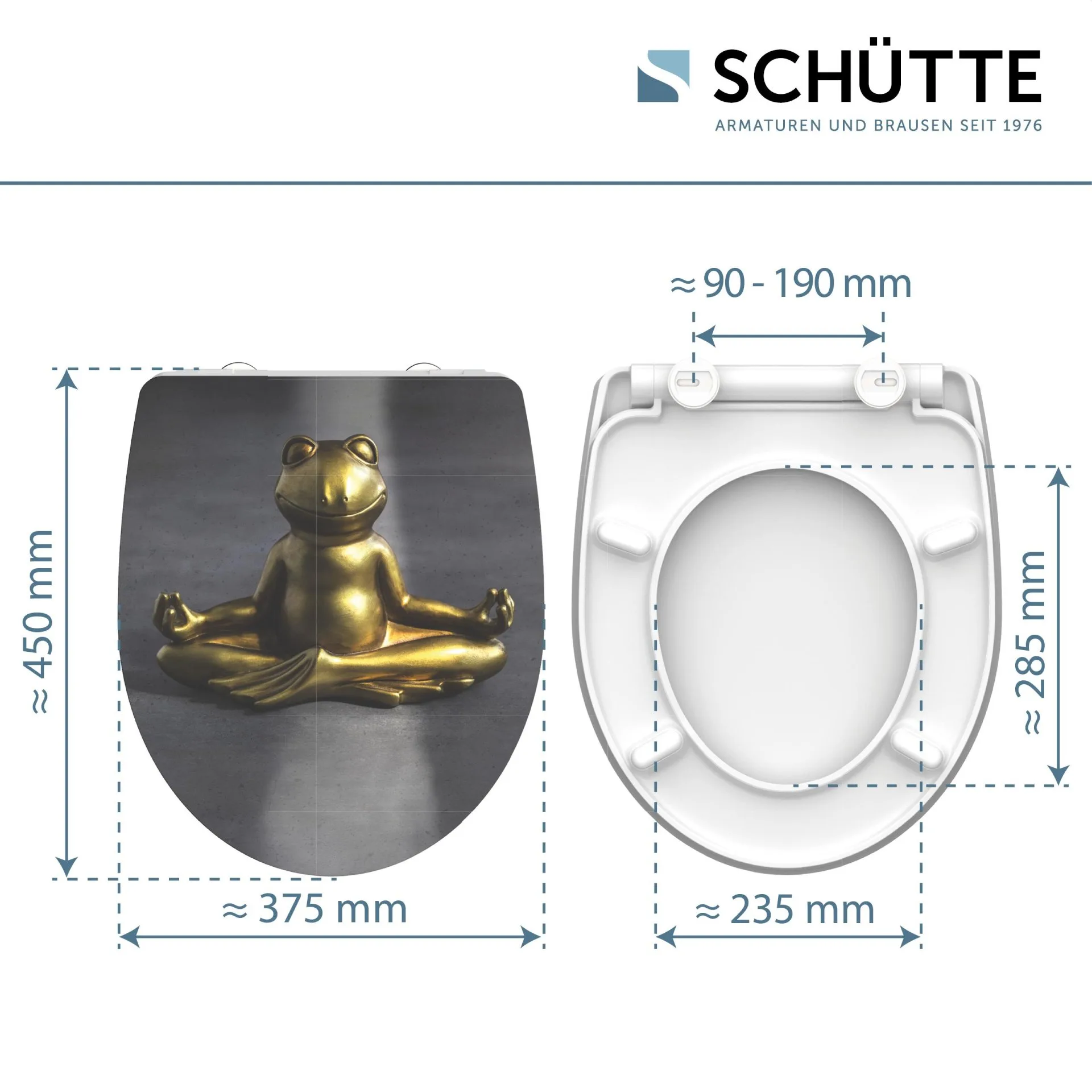 SCHÜTTE RELAXING FROG WC-Sitz, Kunststoff, mit Absenkautomatik und Schnellverschluss
