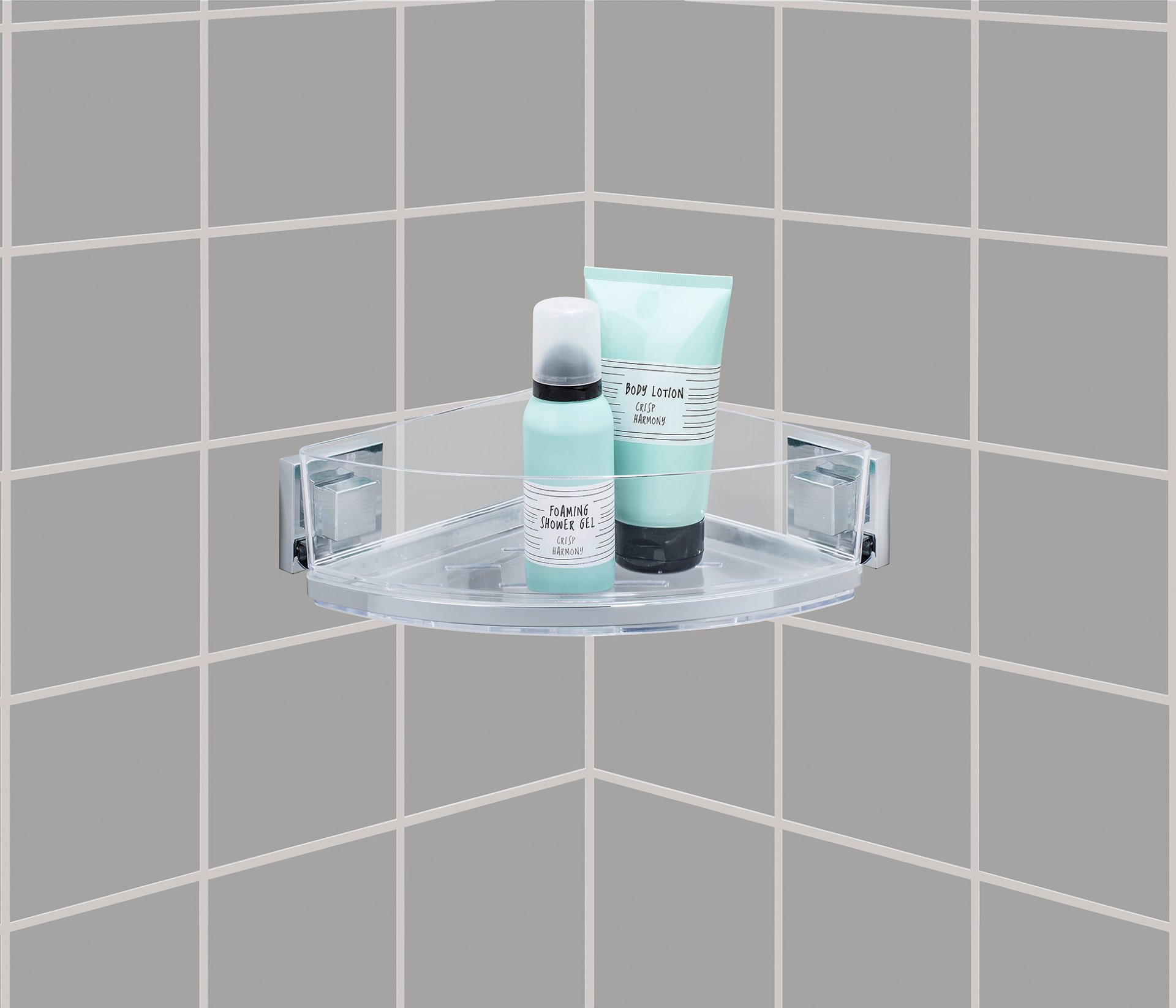 WENKO QUADRO Dusch Eckablage, Edelstahl, Befestigen ohne bohren, Vacuum-Loc®