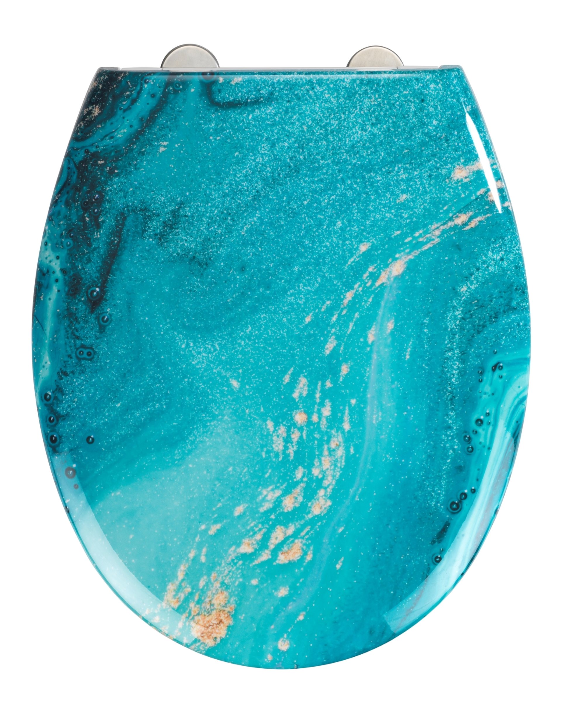 WENKO STREAM WC-Sitz, Blau, Duroplast, mit Absenkautomatik