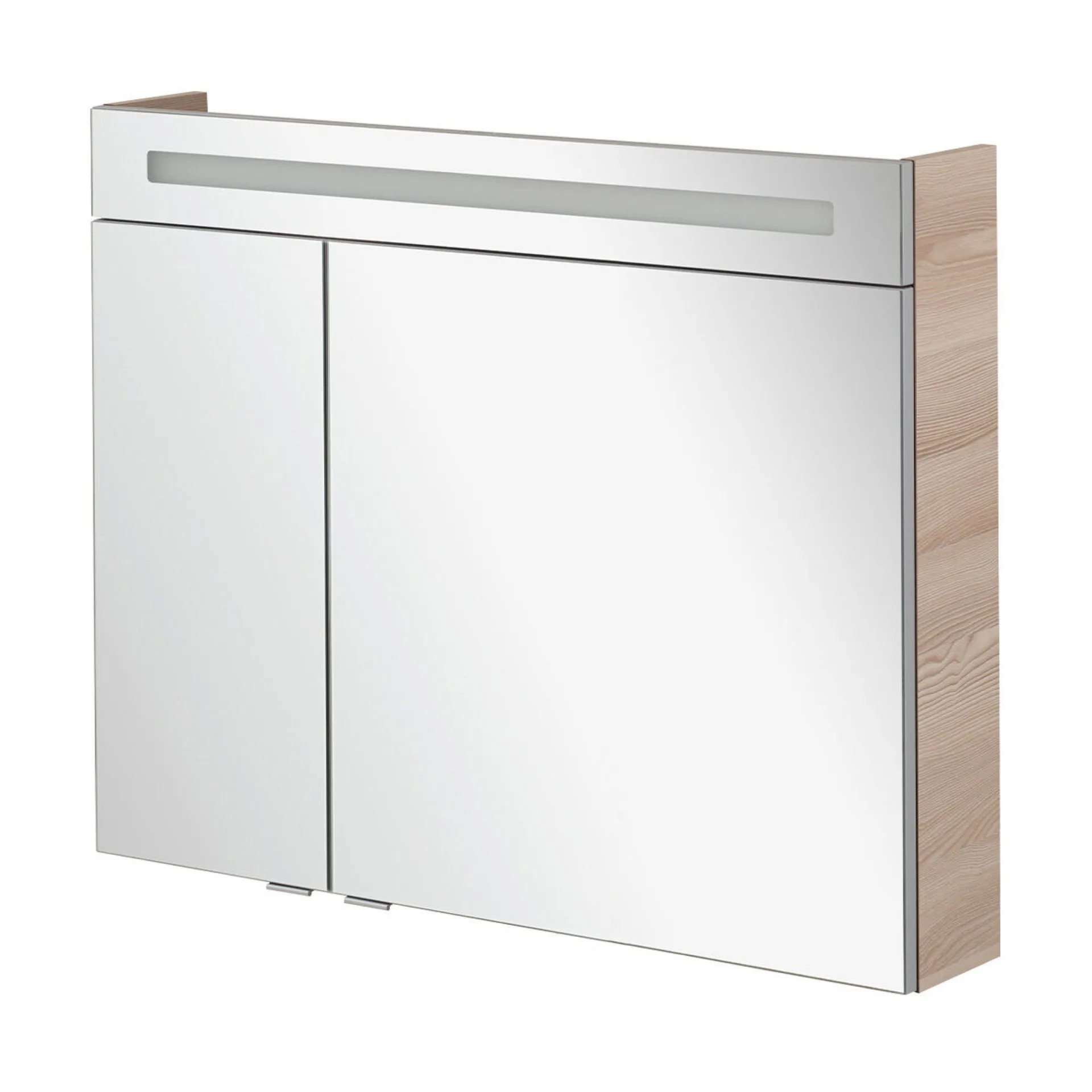 FACKELMANN B.CLEVER LED Spiegelschrank 90 cm breit, Braun hell