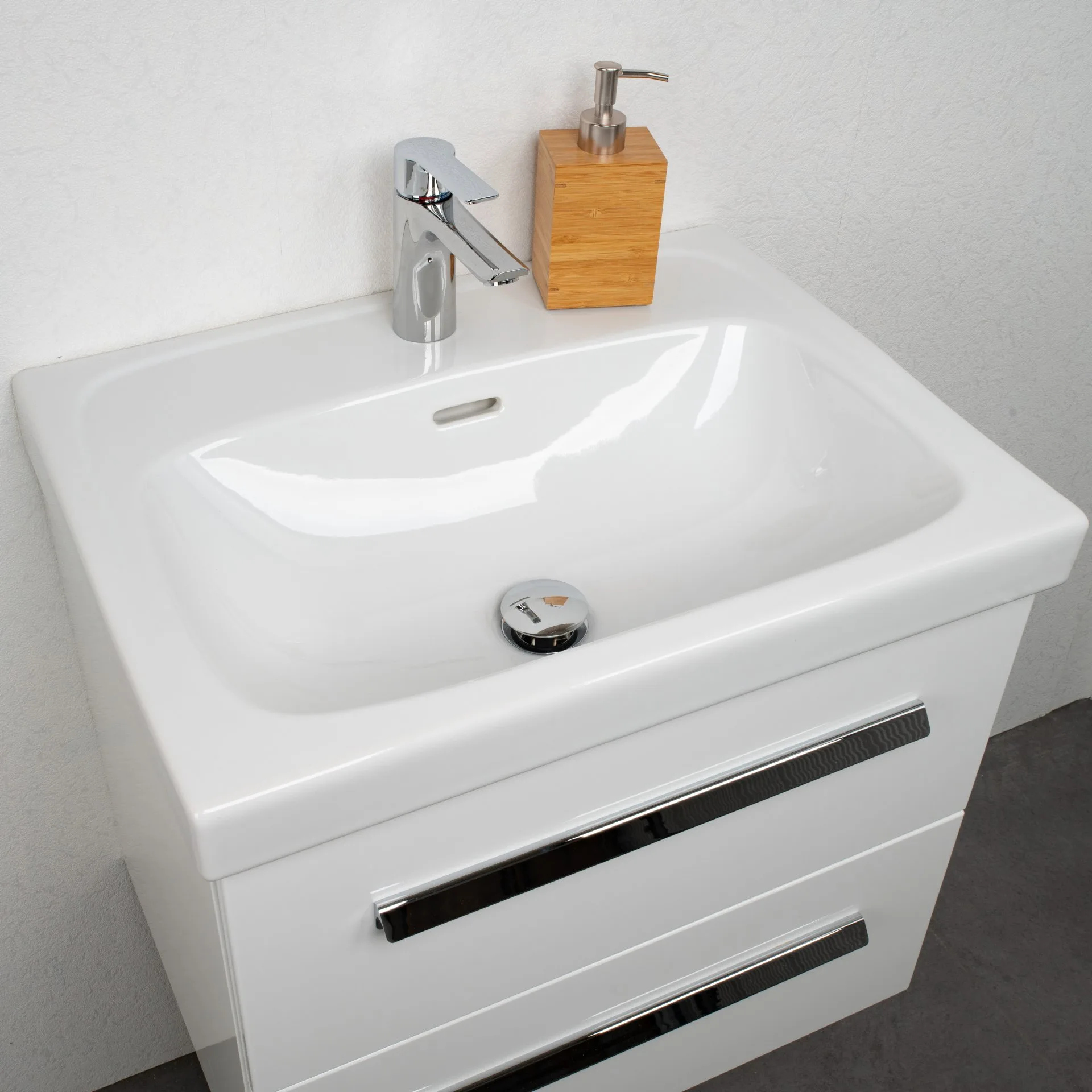LANZET K1 Waschbecken Keramik 61 cm, Weiß