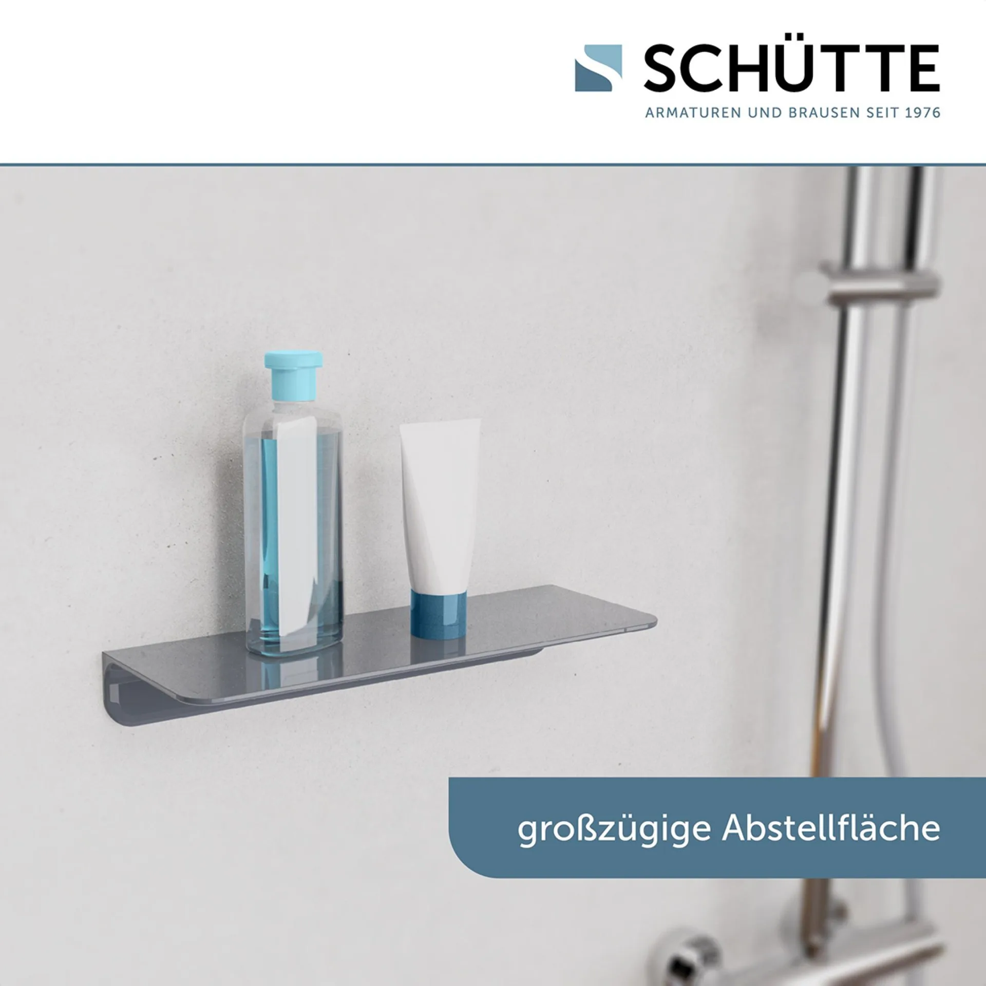Schütte Duschablage, Anthrazit, zum Kleben