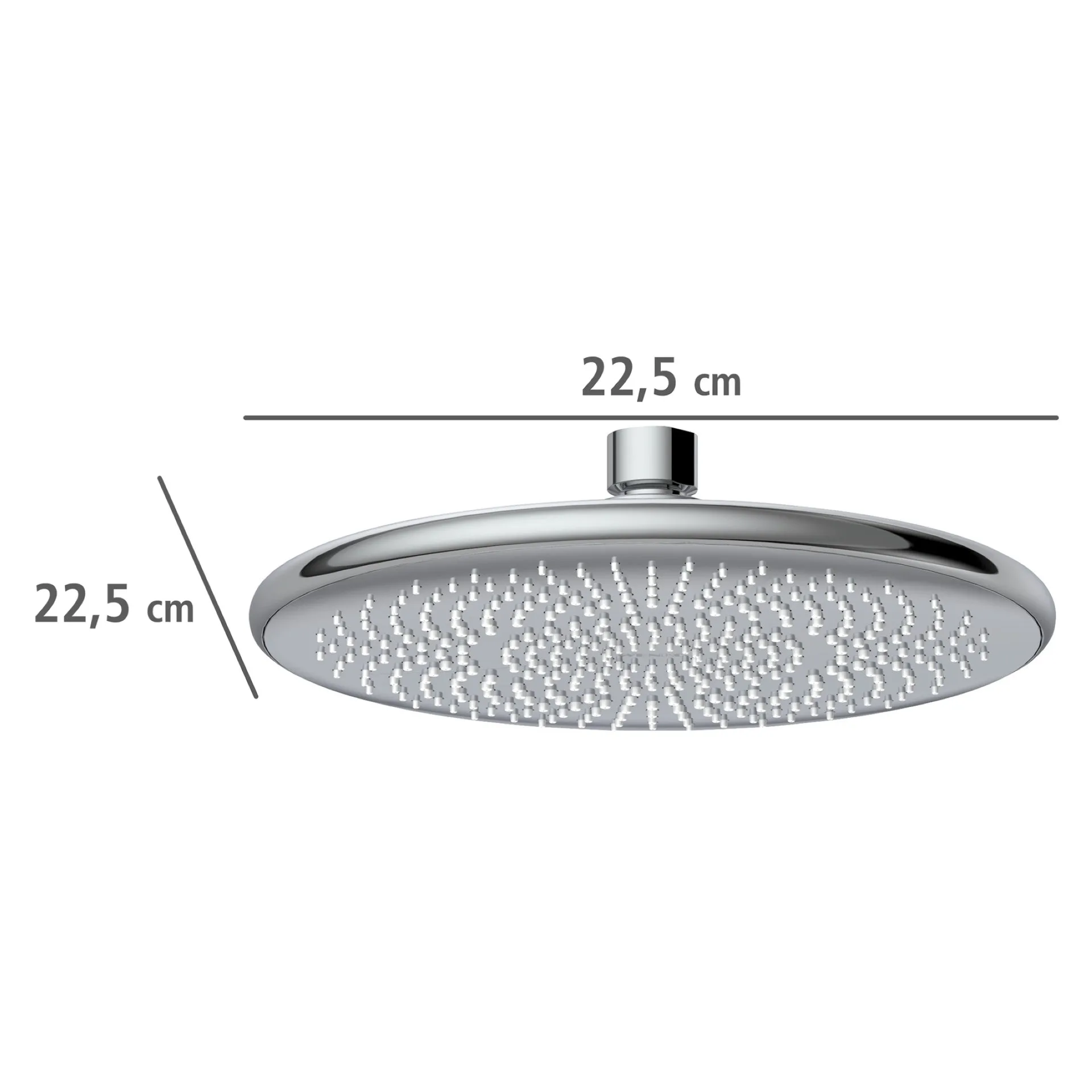 WENKO Duschkopf Regendusche Ø 22,5 cm, Chrom, mit Wassersparsystem, Edelstahl rostfrei