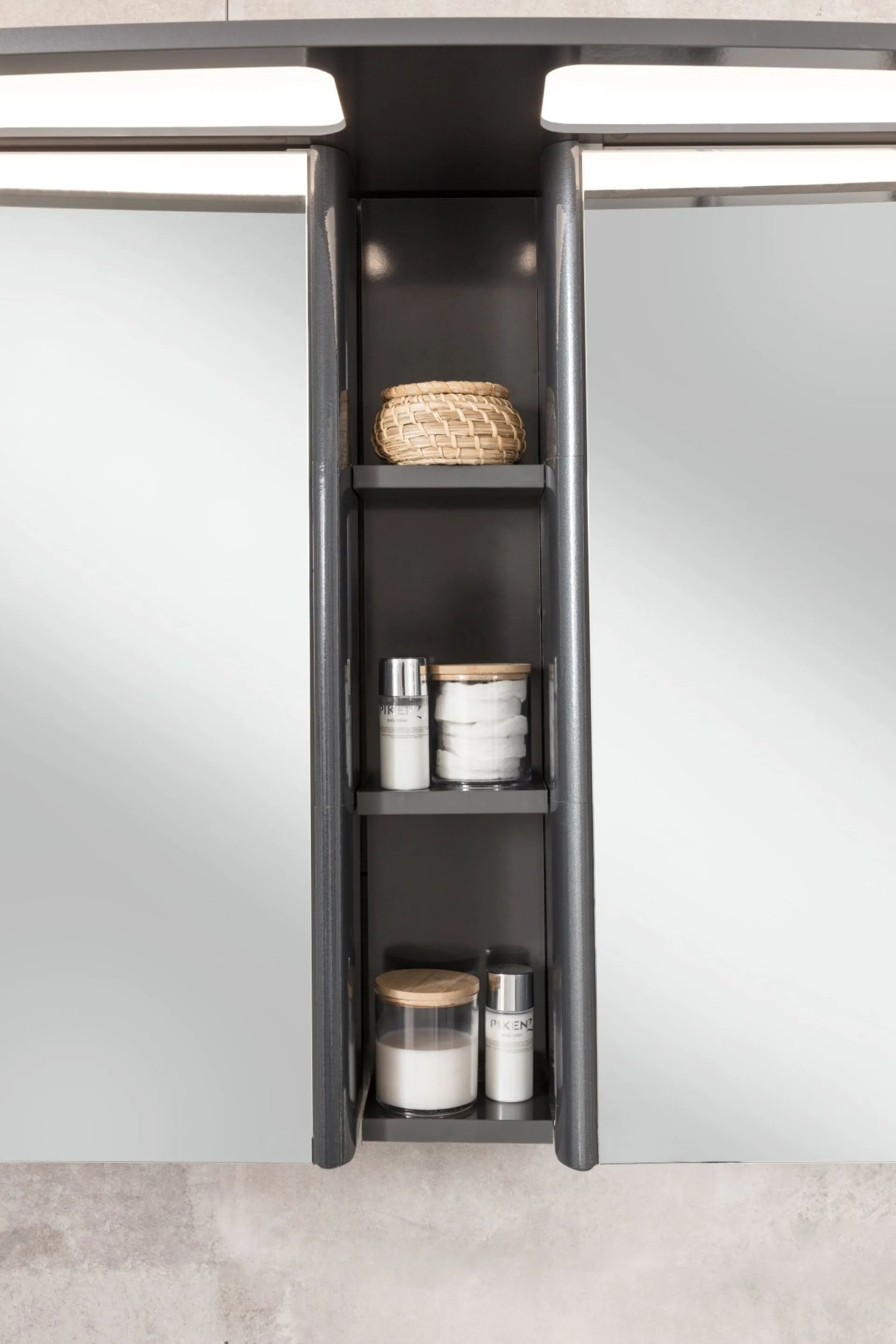Lanzet CLASSICO Spiegelschrank 140 cm, Anthrazit
