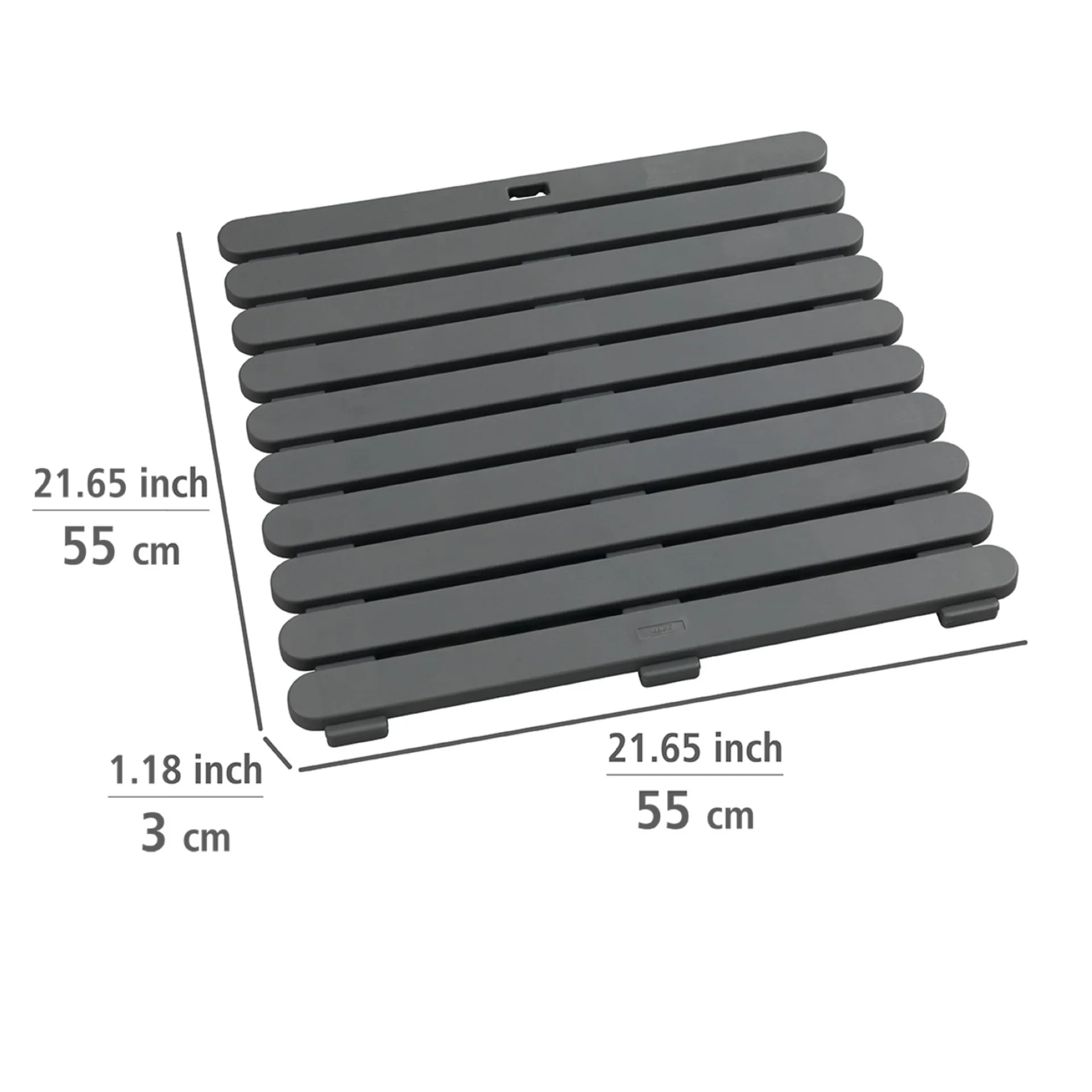 WENKO INDOOR&OUTDOOR Badematte 55 x 55 cm, Grau