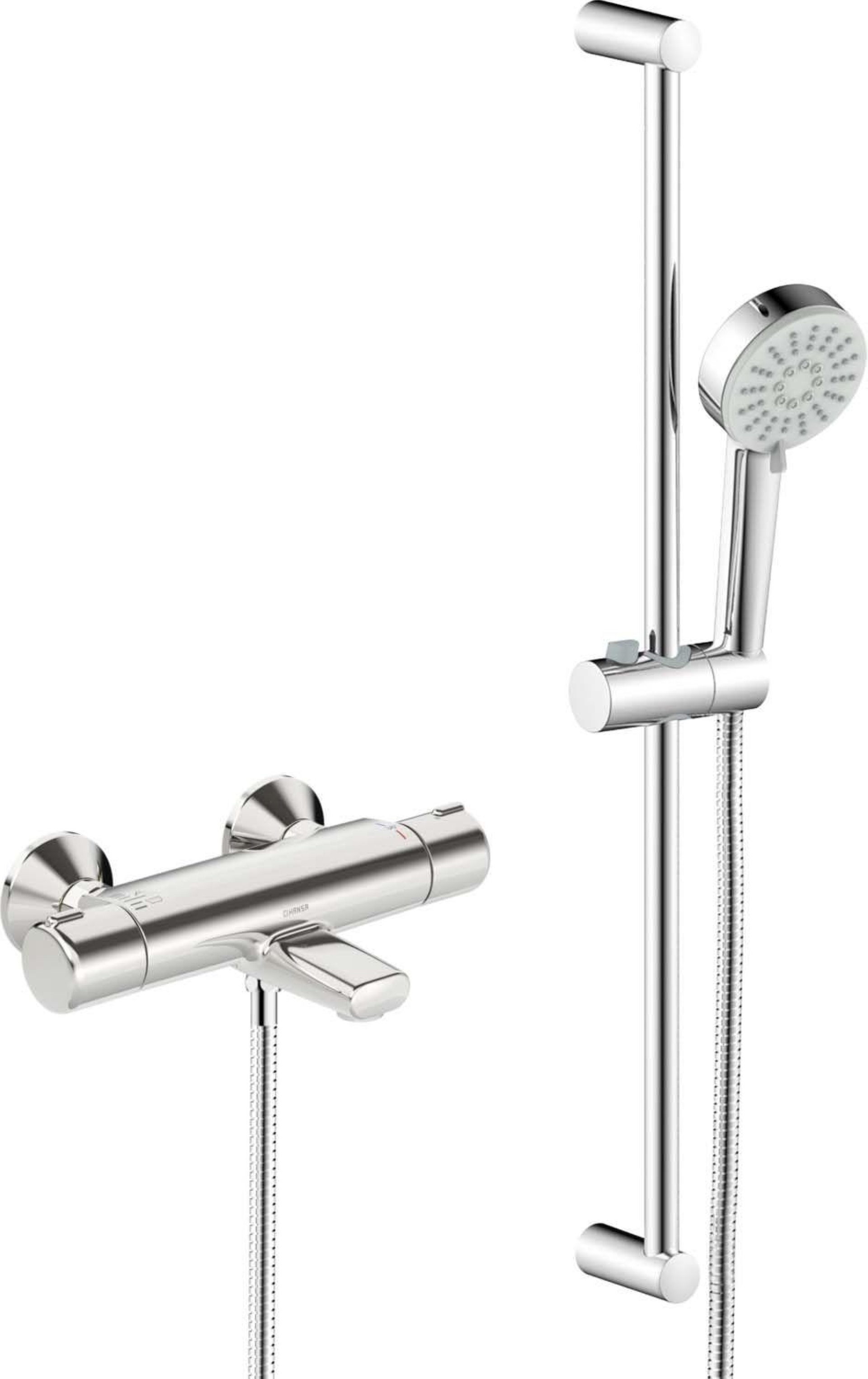 HANSA HANSABASIC Badewannenthermostat und Stangenbrauseset, Chrom