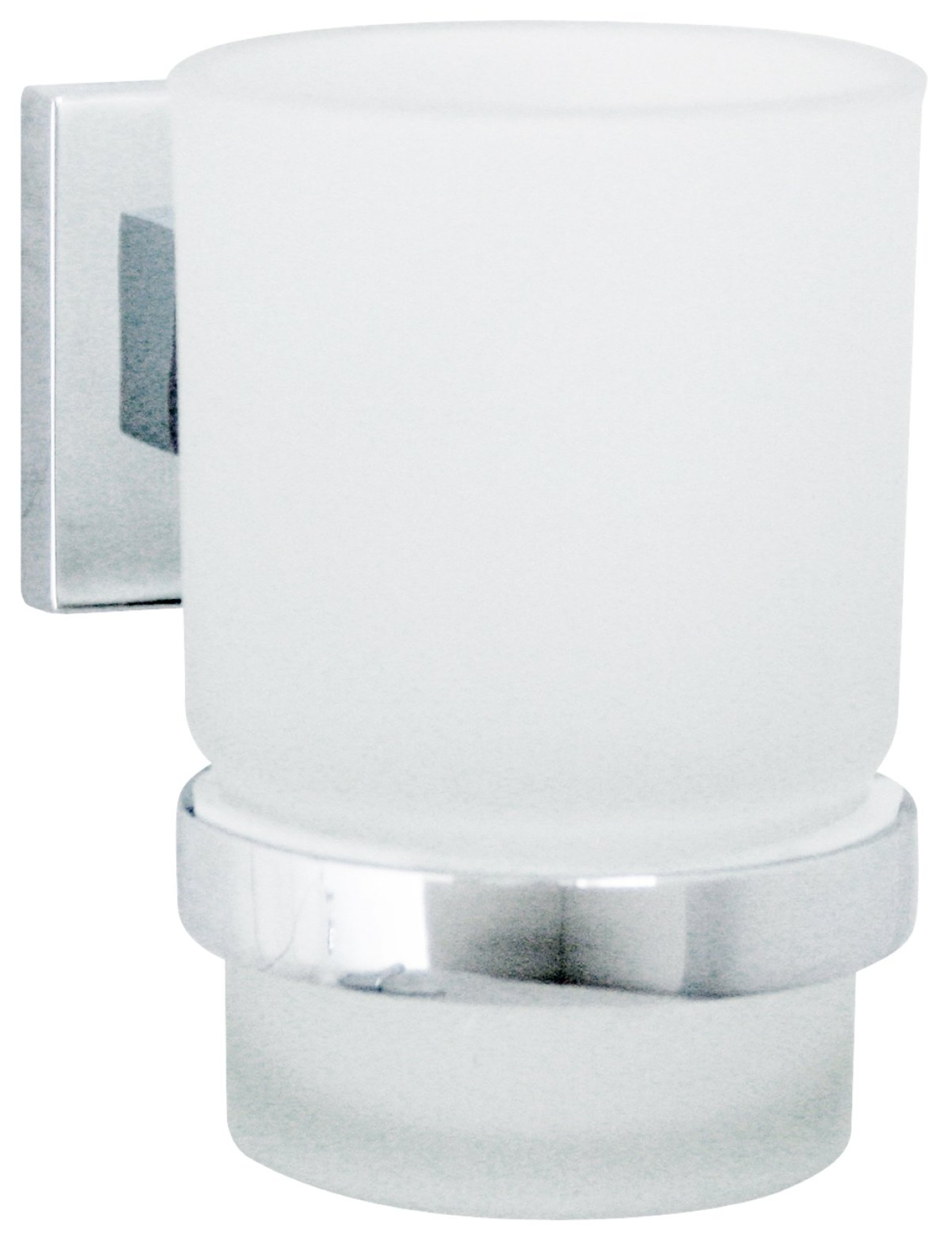 Fackelmann MARE Glas mit Halter, Chrom glänzend