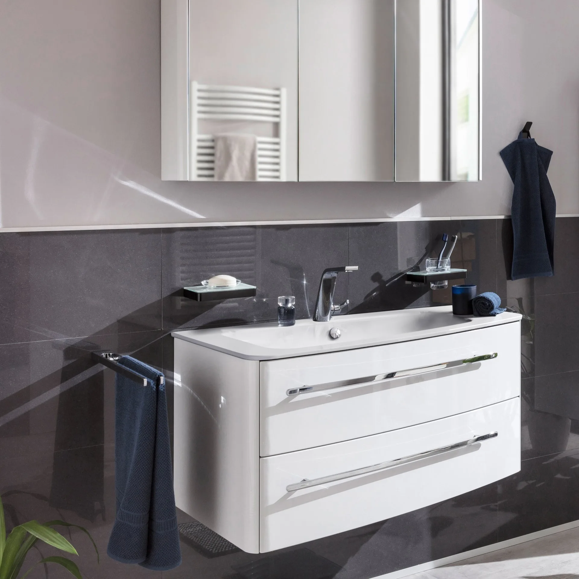 Lanzet CLASSICO Waschtischunterschrank 100 cm Weiß, links