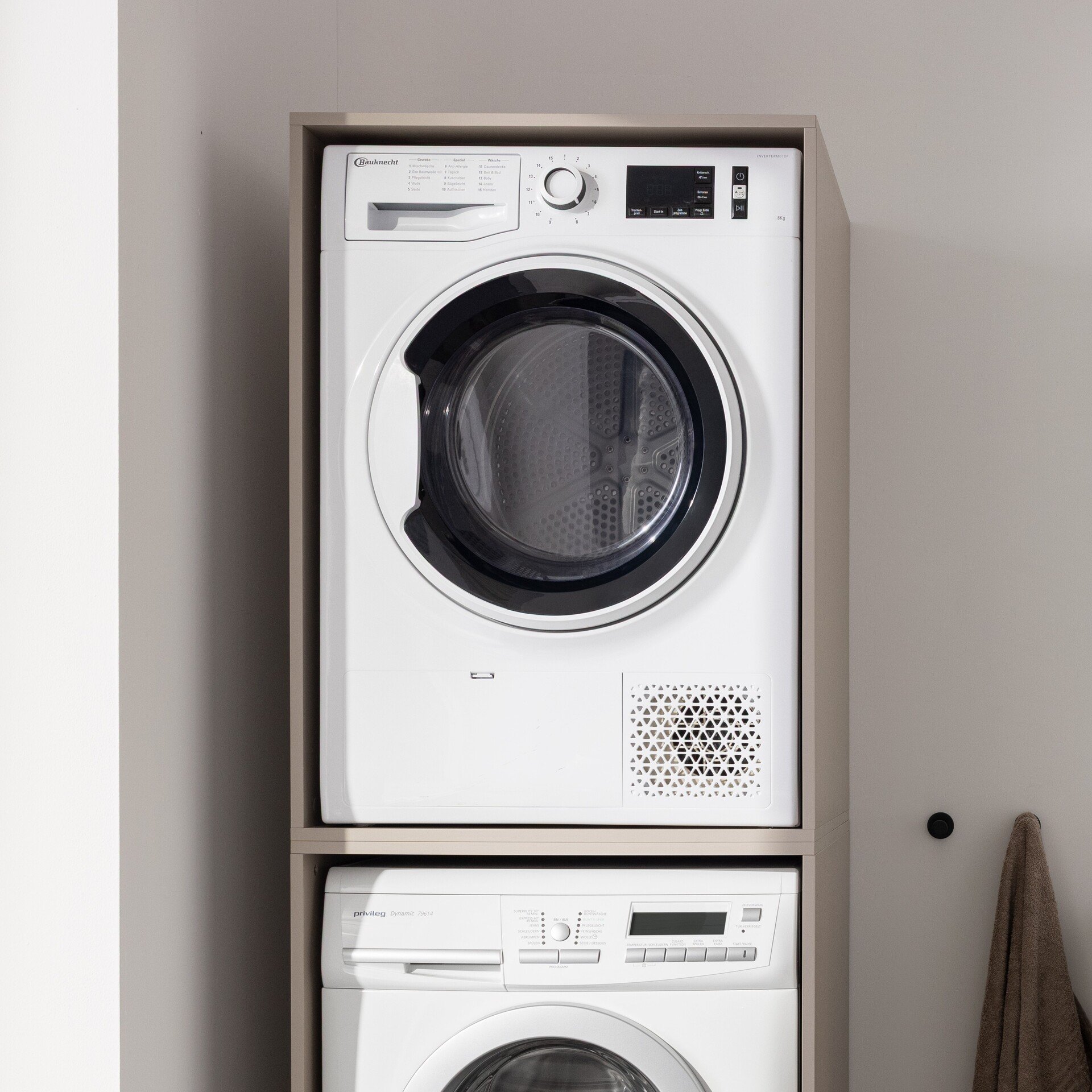 FACKELMANN Wäschetrocknerschrank 65 cm breit, Grau