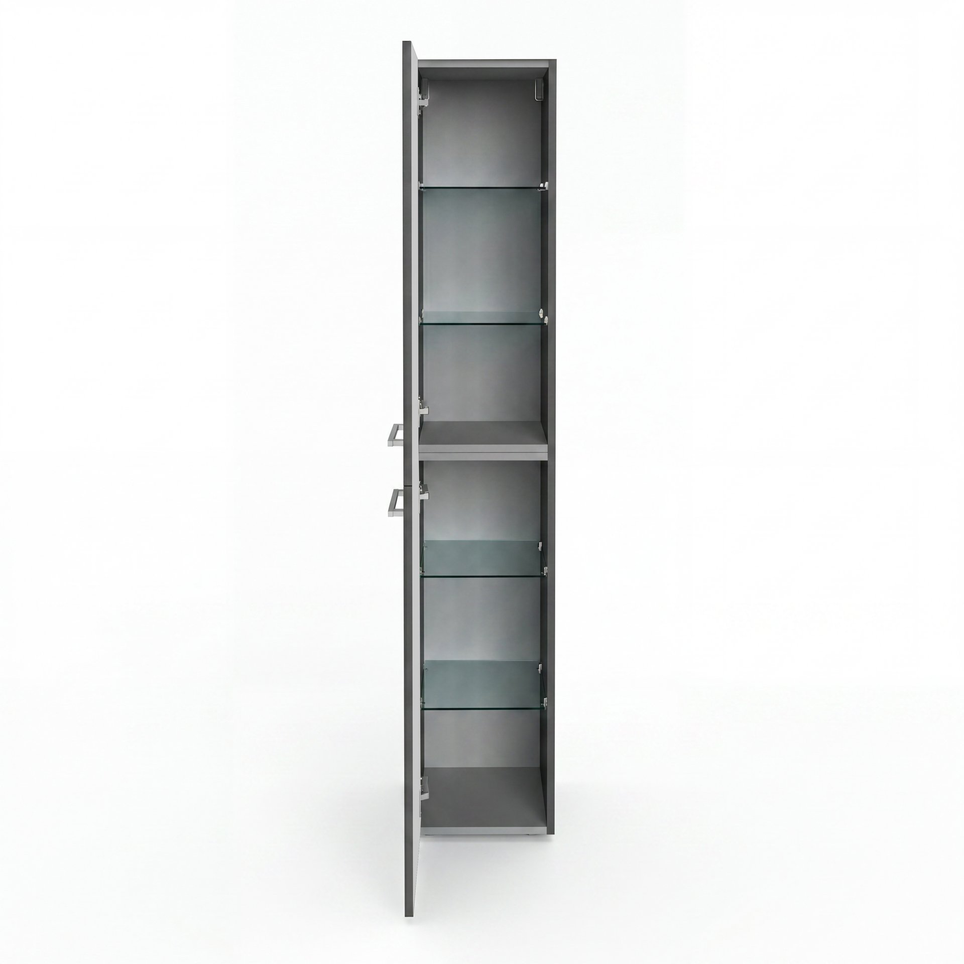 FACKELMANN B.ROUND Hochschrank 30 cm breit, Anthrazit, Türanschlag links