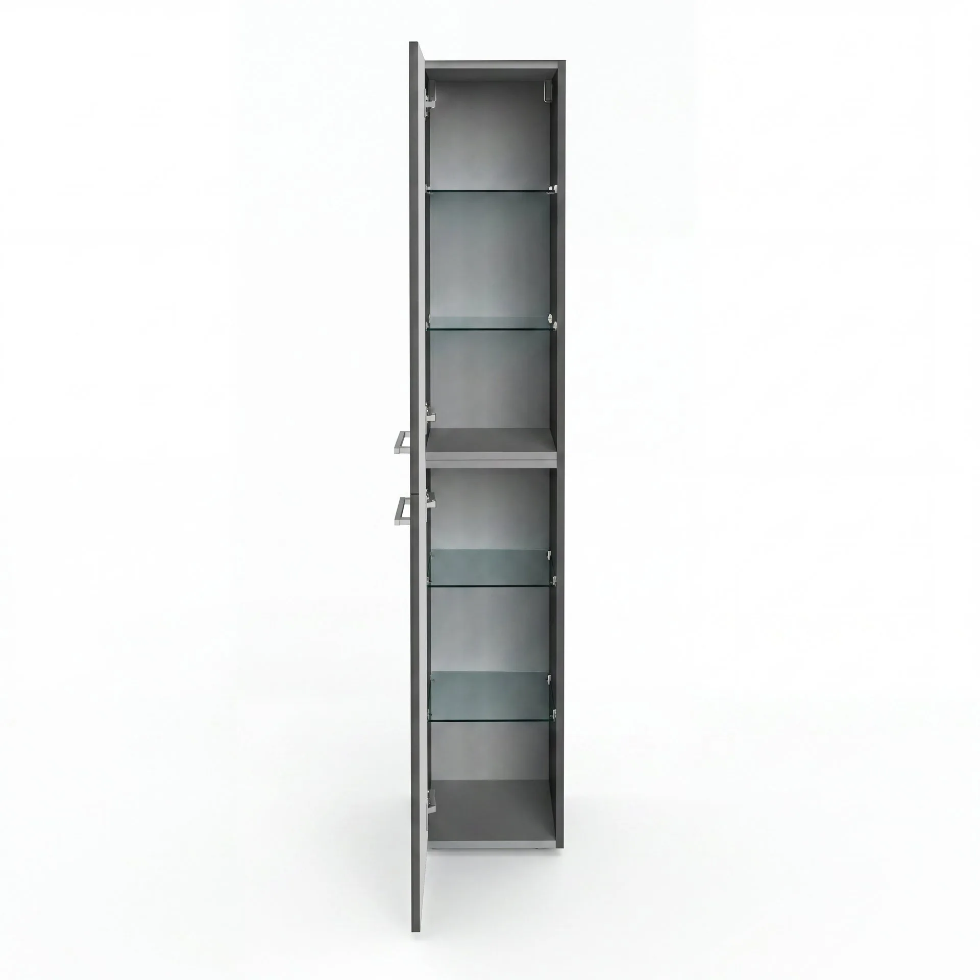 FACKELMANN B.ROUND Hochschrank 30 cm breit, Anthrazit, Türanschlag links