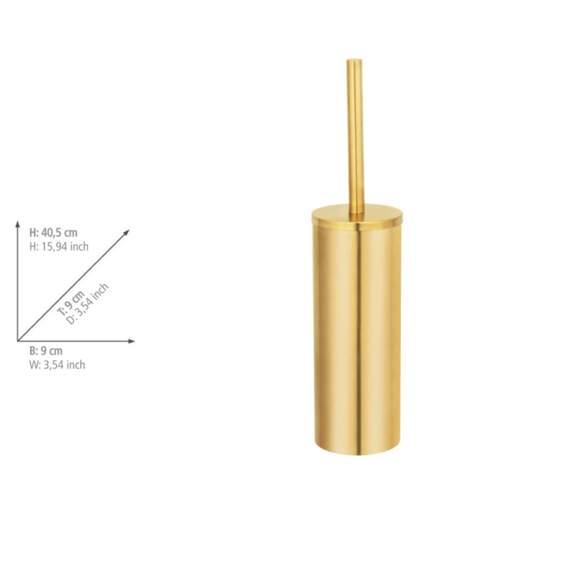 WENKO OREA WC-Garnitur, Gold matt, Edelstahl rostfrei, stehend