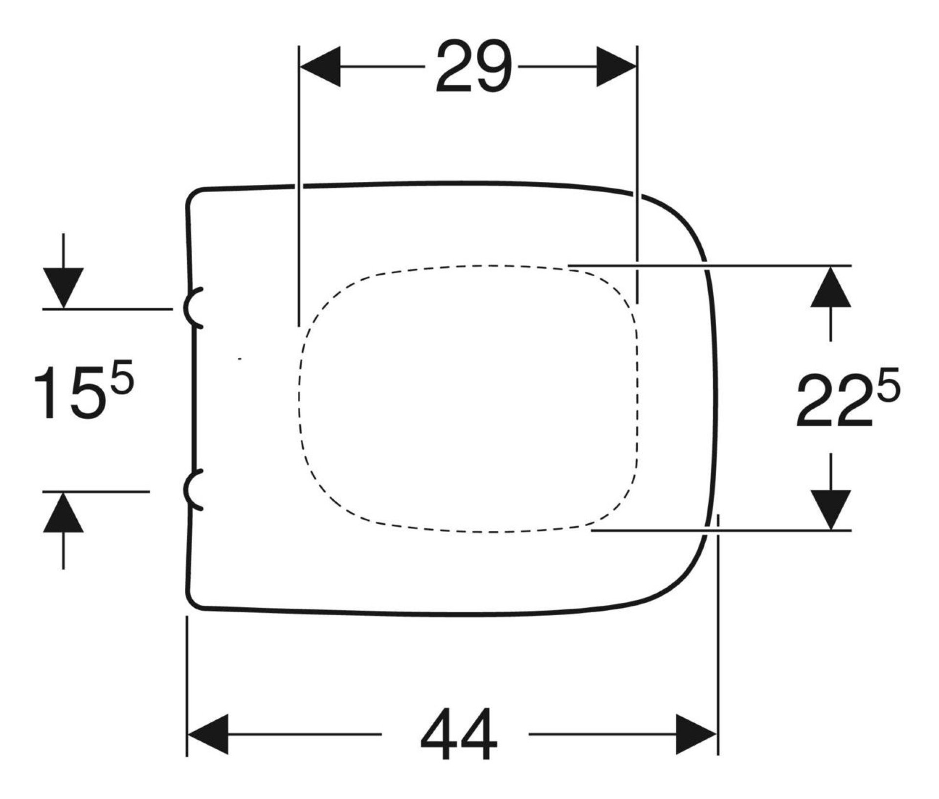 GEBERIT RENOVA PLAN WC-Sitz Weiß, überlappend, eckiges Design, Befestigung von oben