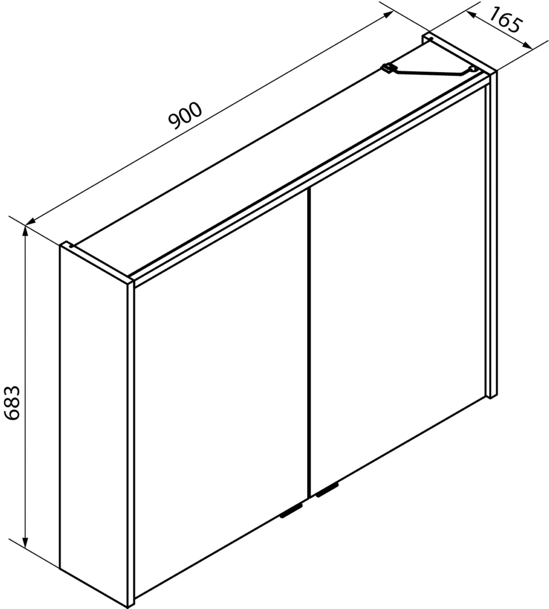 FACKELMANN B.ROUND LED Spiegelschrank 90 cm breit, Anthrazit