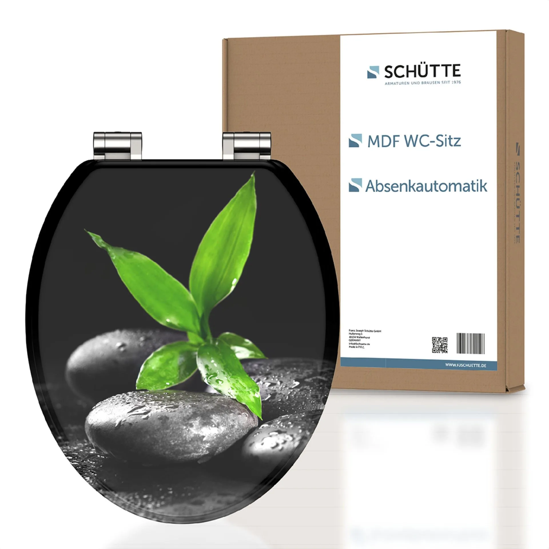 Schütte DARK STONES AND BAMBOO WC-Sitz, mit Absenkautomatik